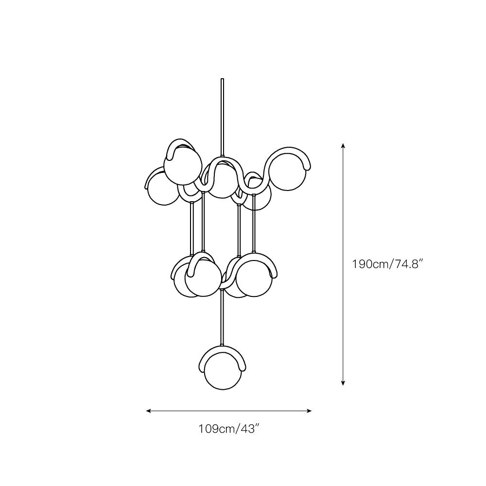 Chandelier en Verre et Laiton Art Créativité Élégance Eurvinen - Neutralighting