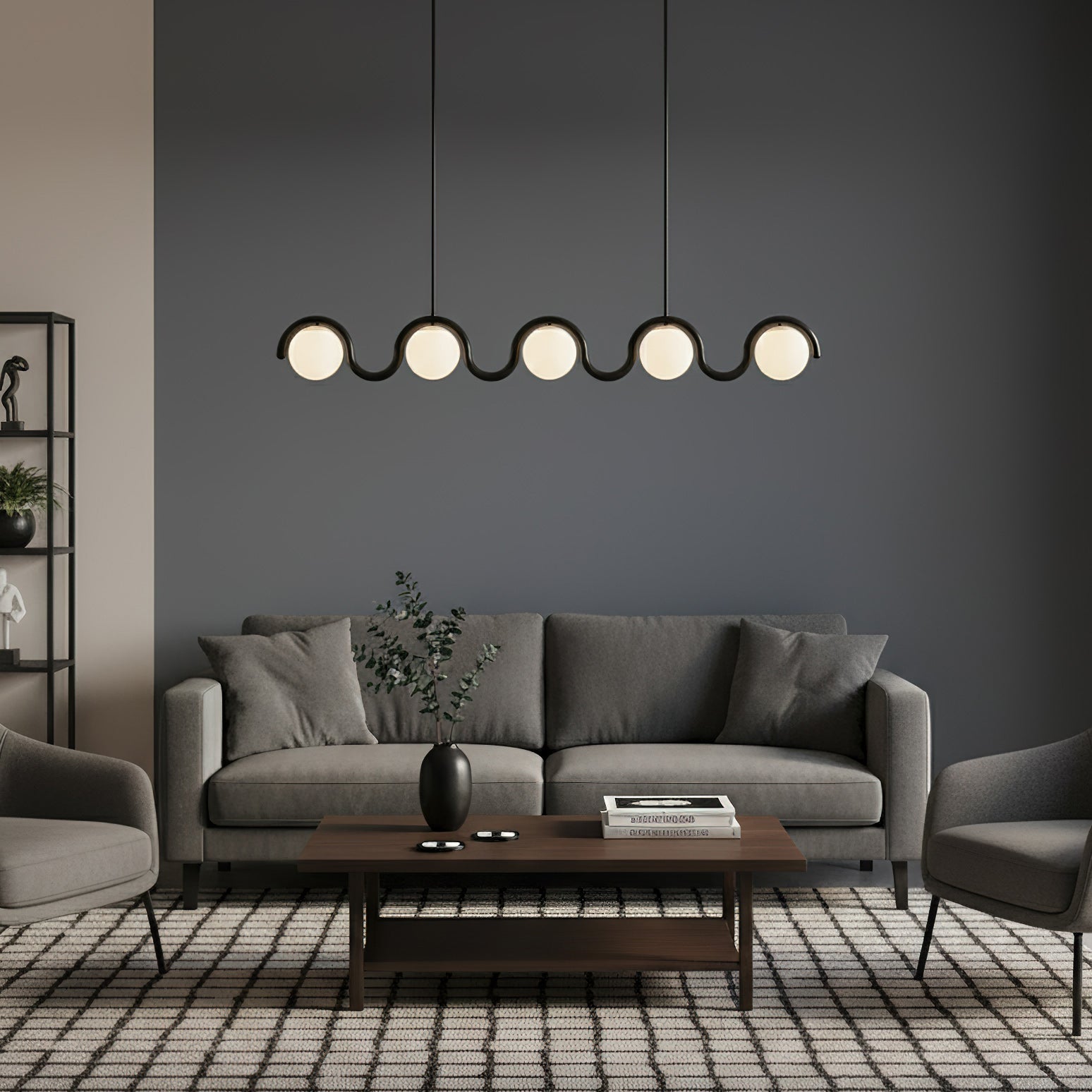 Uveta Lustre Linéaire Rouge & Argenté