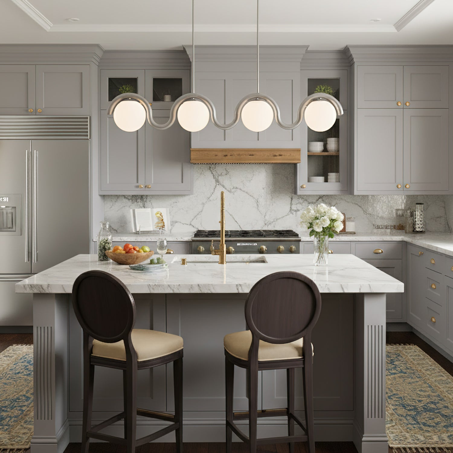 Uveta Lustre Linéaire Rouge & Argenté