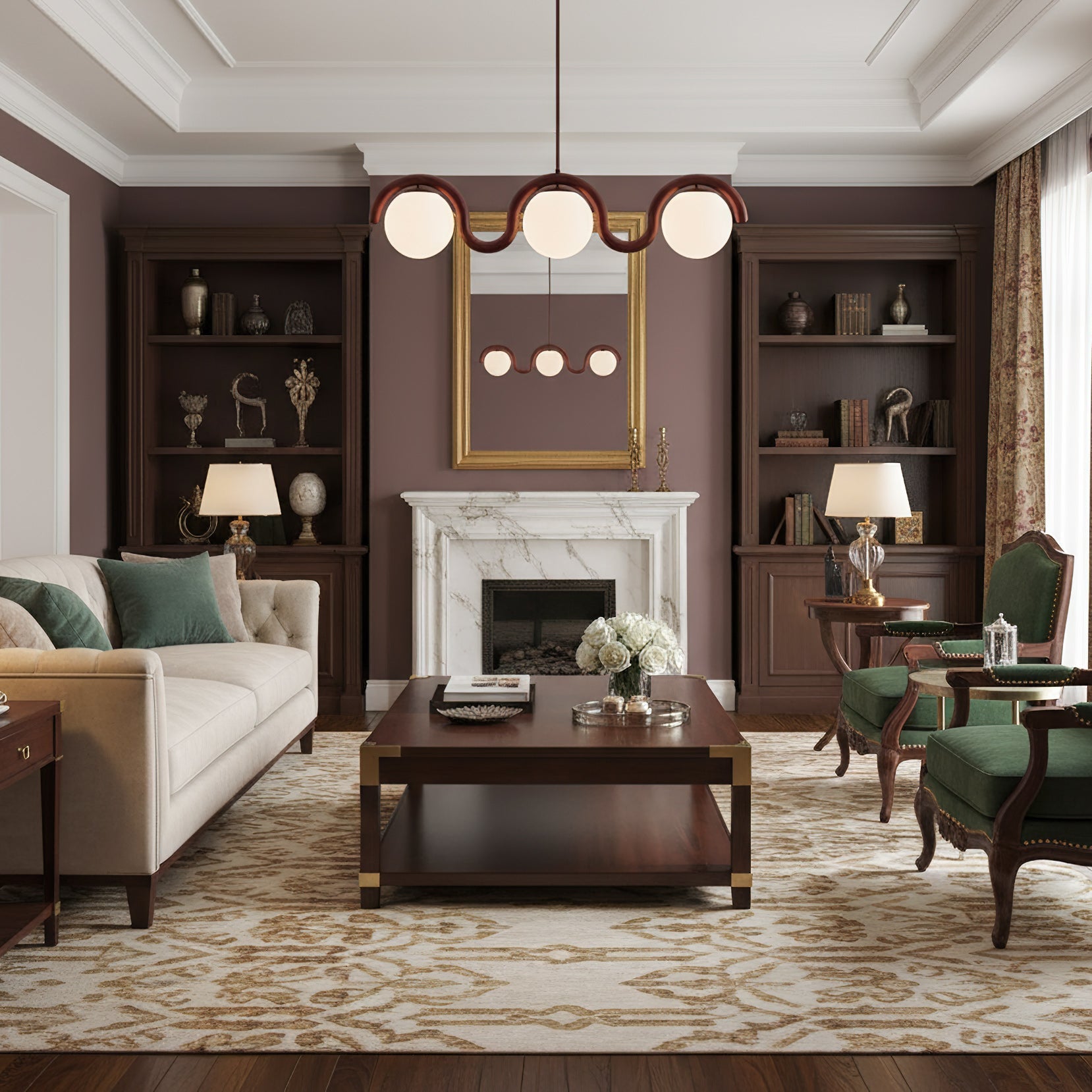 Uveta Lustre Linéaire Rouge & Argenté