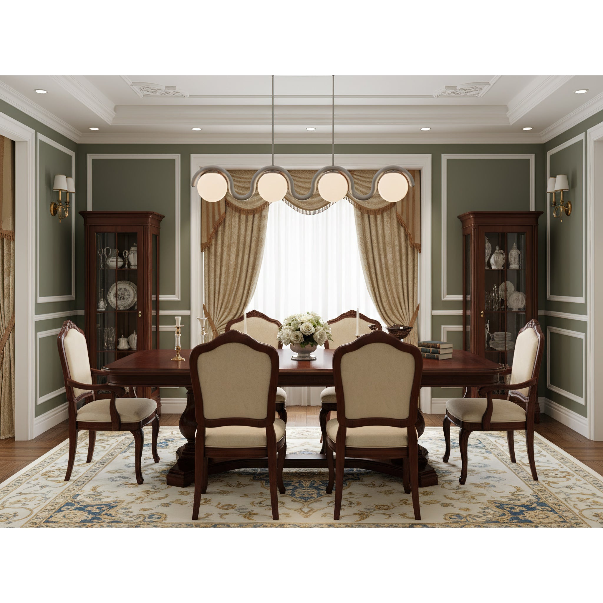 Uveta Lustre Linéaire Rouge & Argenté