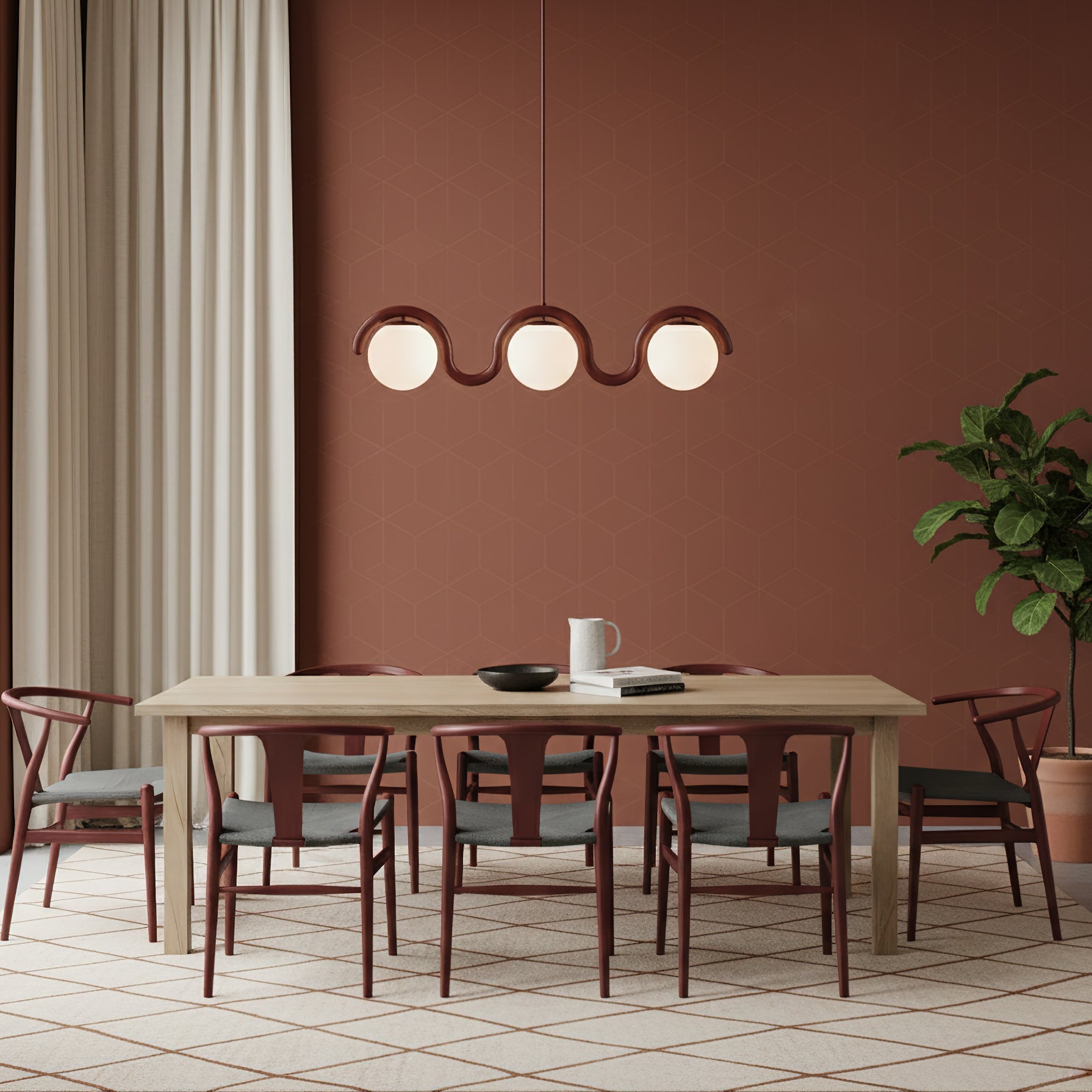 Uveta Lustre Linéaire Rouge & Argenté