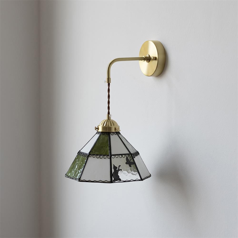 Tiffany Applique Murale Laiton Vert - Neutralighting