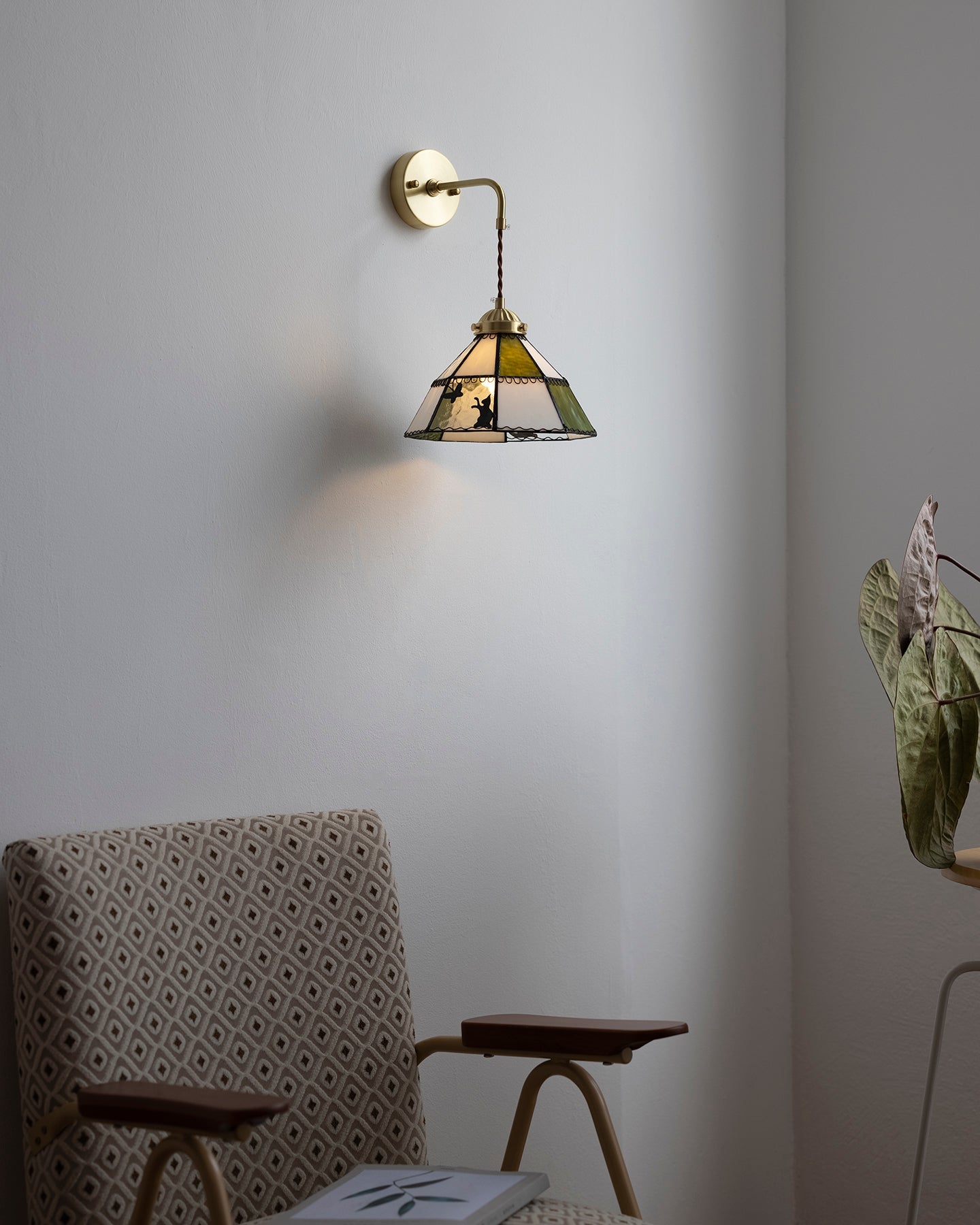 Tiffany Applique Murale Laiton Vert - Neutralighting