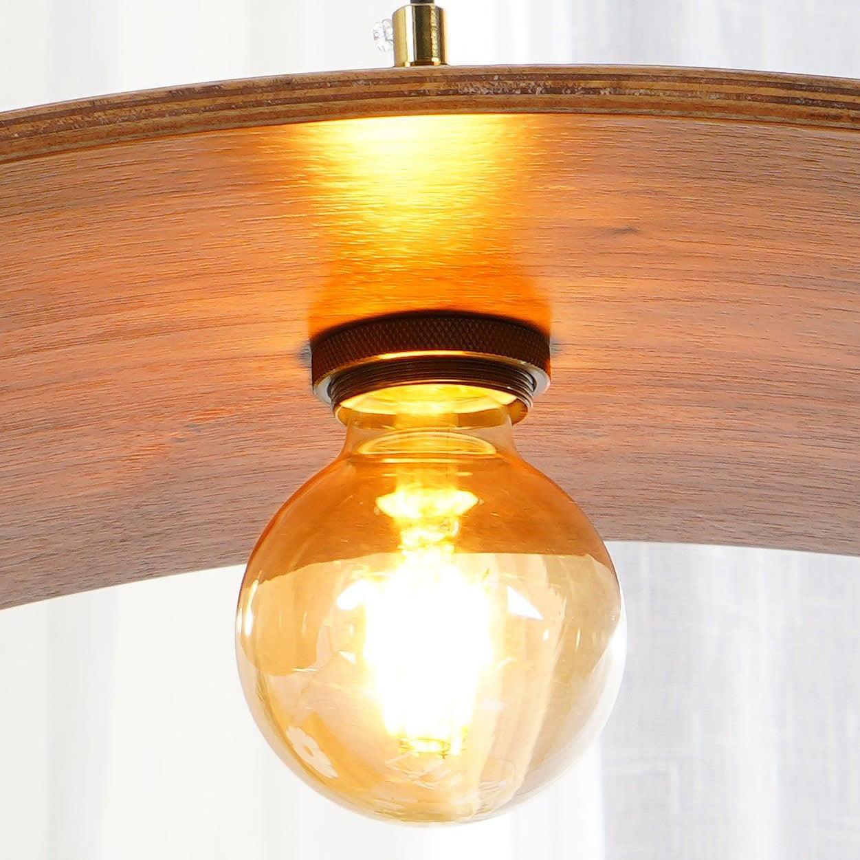 Libelle Curved Wood Wing Pendant Lamp - Letslighting