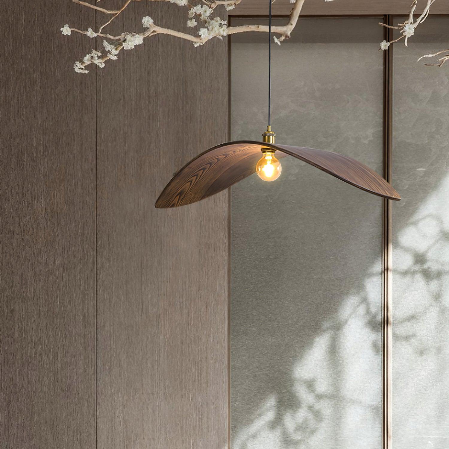 Libelle Curved Wood Wing Pendant Lamp - Letslighting