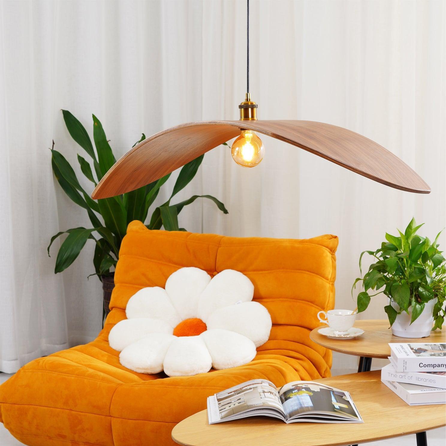 Libelle Curved Wood Wing Pendant Lamp - Letslighting