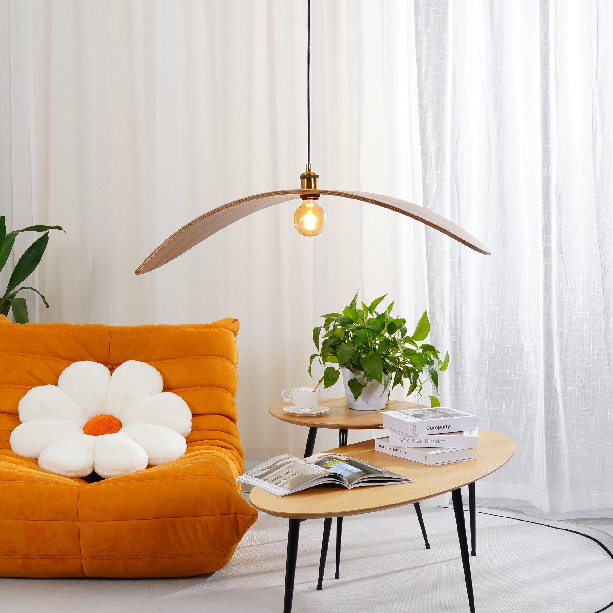 Libelle Curved Wood Wing Pendant Lamp - Letslighting