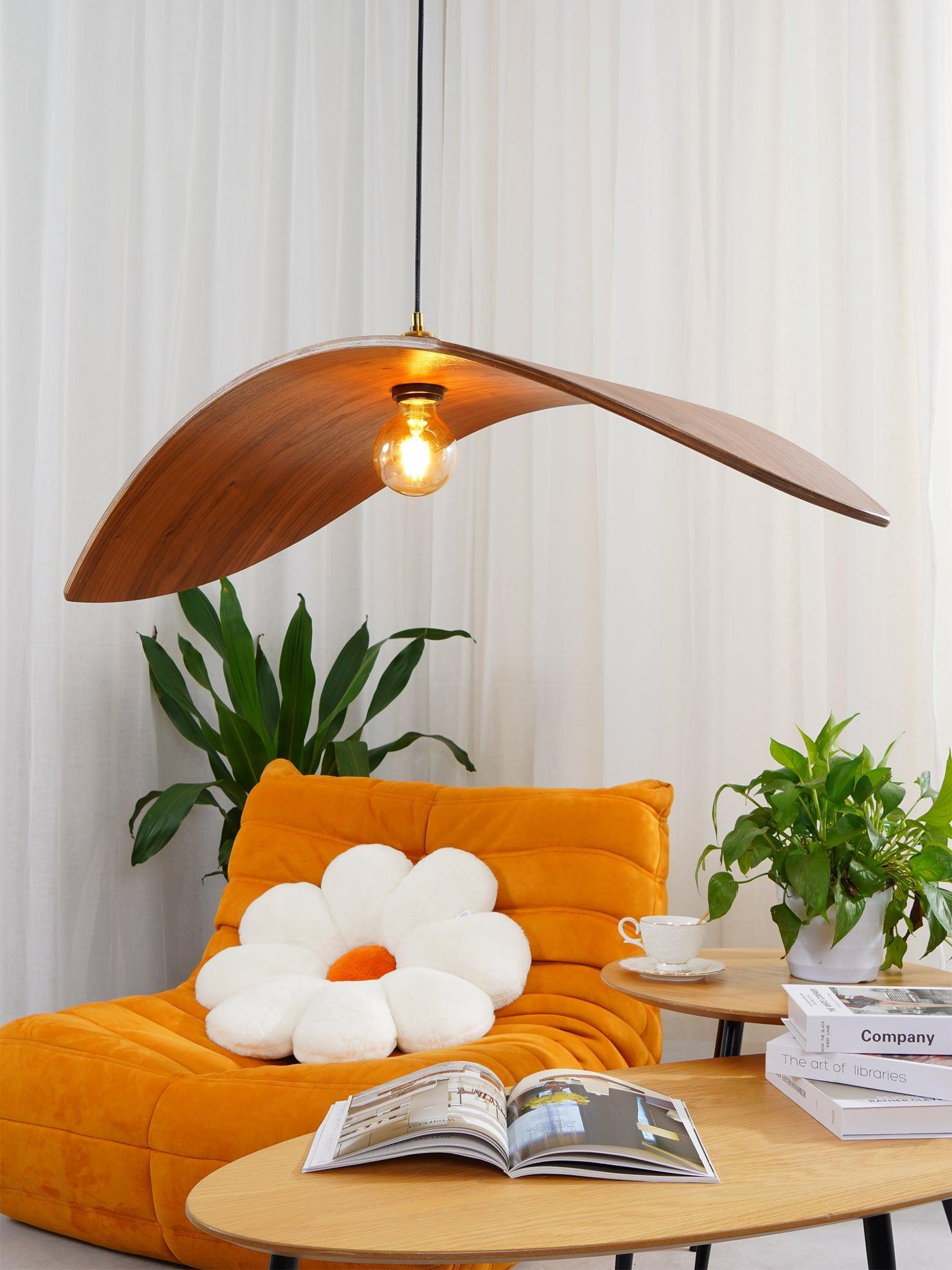 Libelle Curved Wood Wing Pendant Lamp - Letslighting