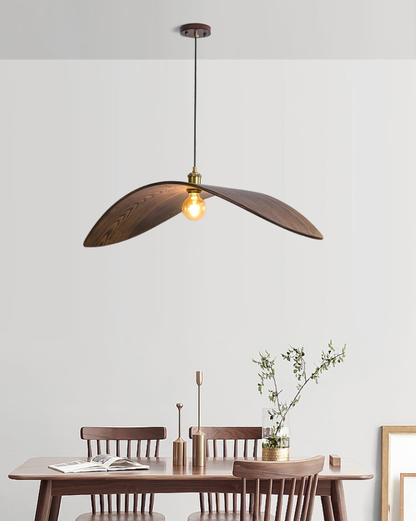 Libelle Curved Wood Wing Pendant Lamp - Letslighting