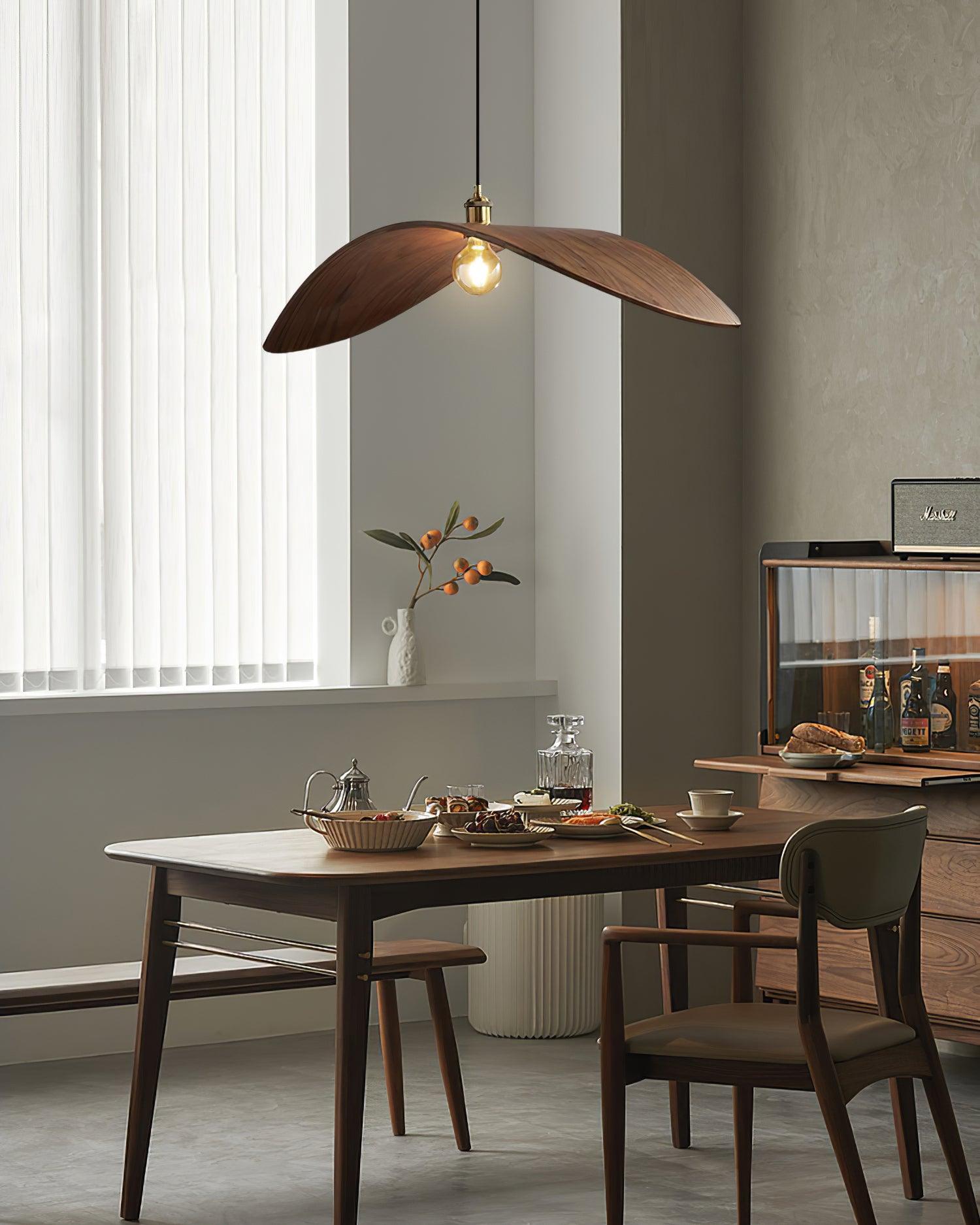 Libelle Curved Wood Wing Pendant Lamp - Letslighting