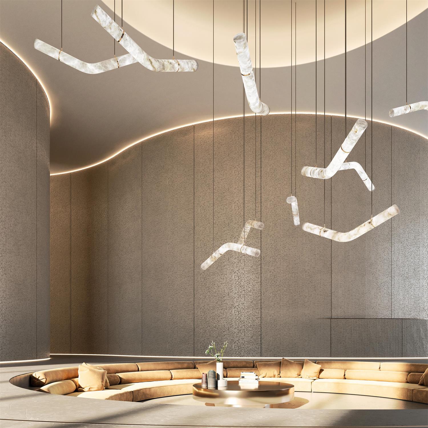Lampe Pendentive Alabâtre Minimaliste Premium Élégance Errina - Neutralighting