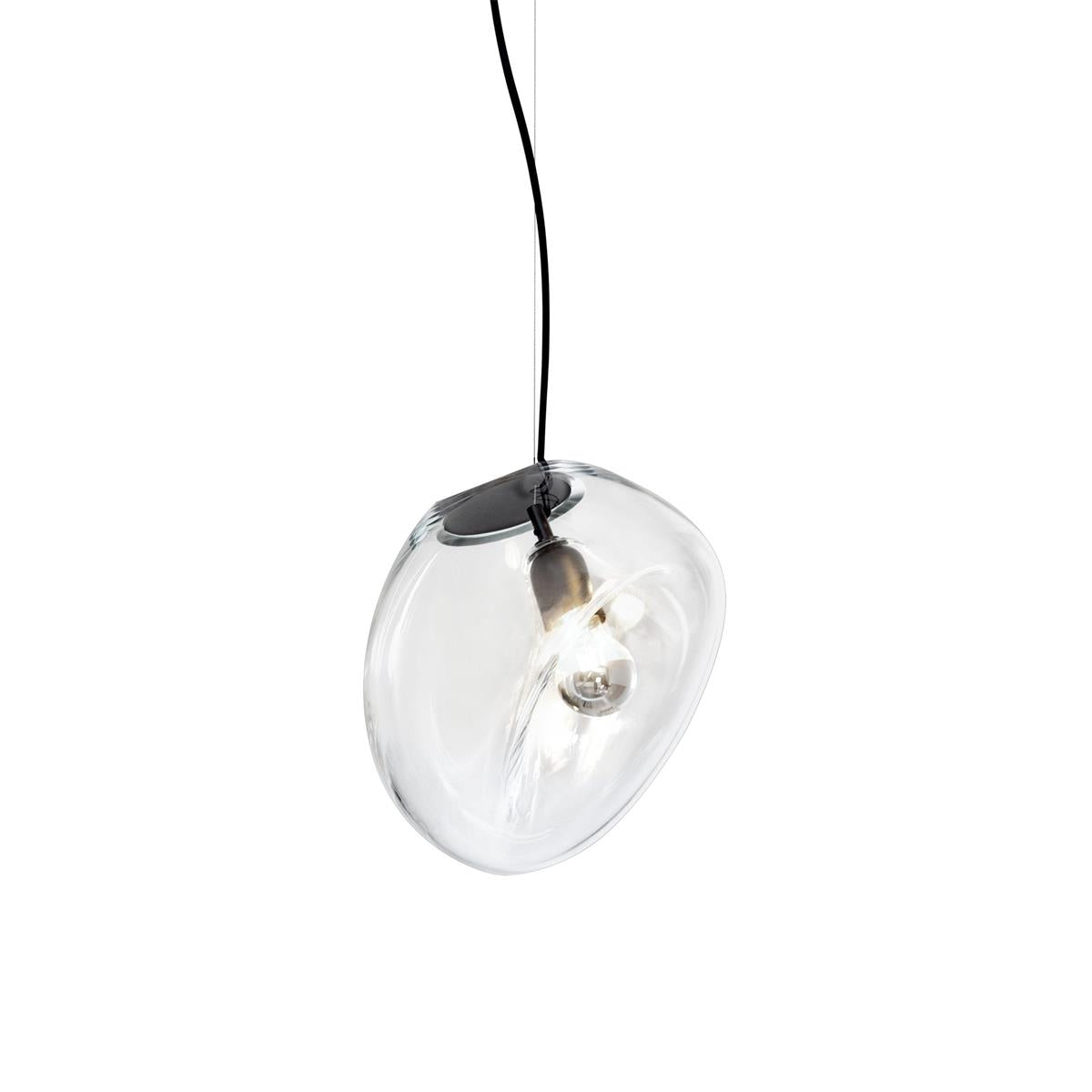 Lampe Pendentive en Verre Noir Moderne Minimaliste Lymara - Neutralighting