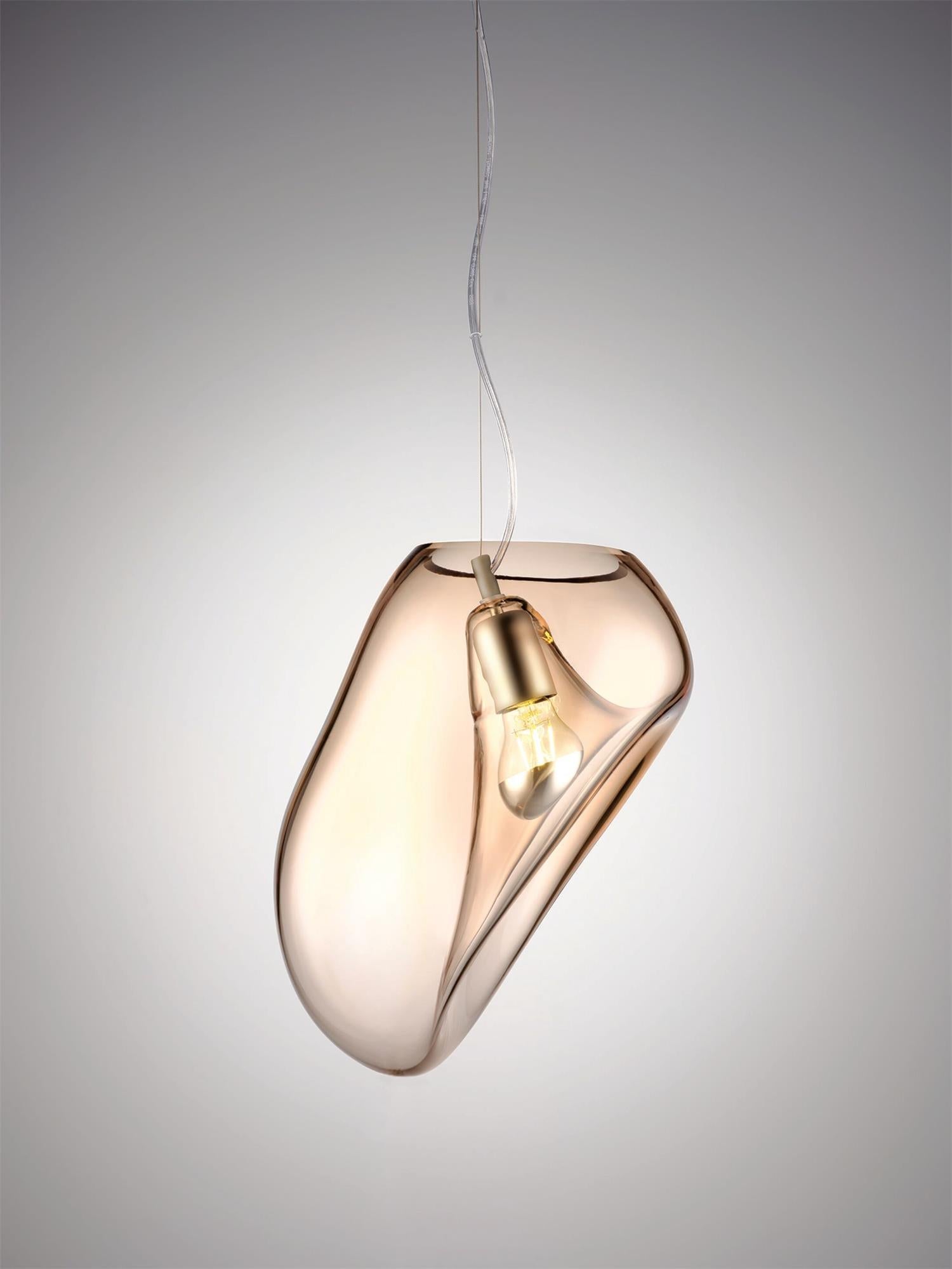 Lampe Pendentive en Verre Noir Moderne Minimaliste Lymara - Neutralighting