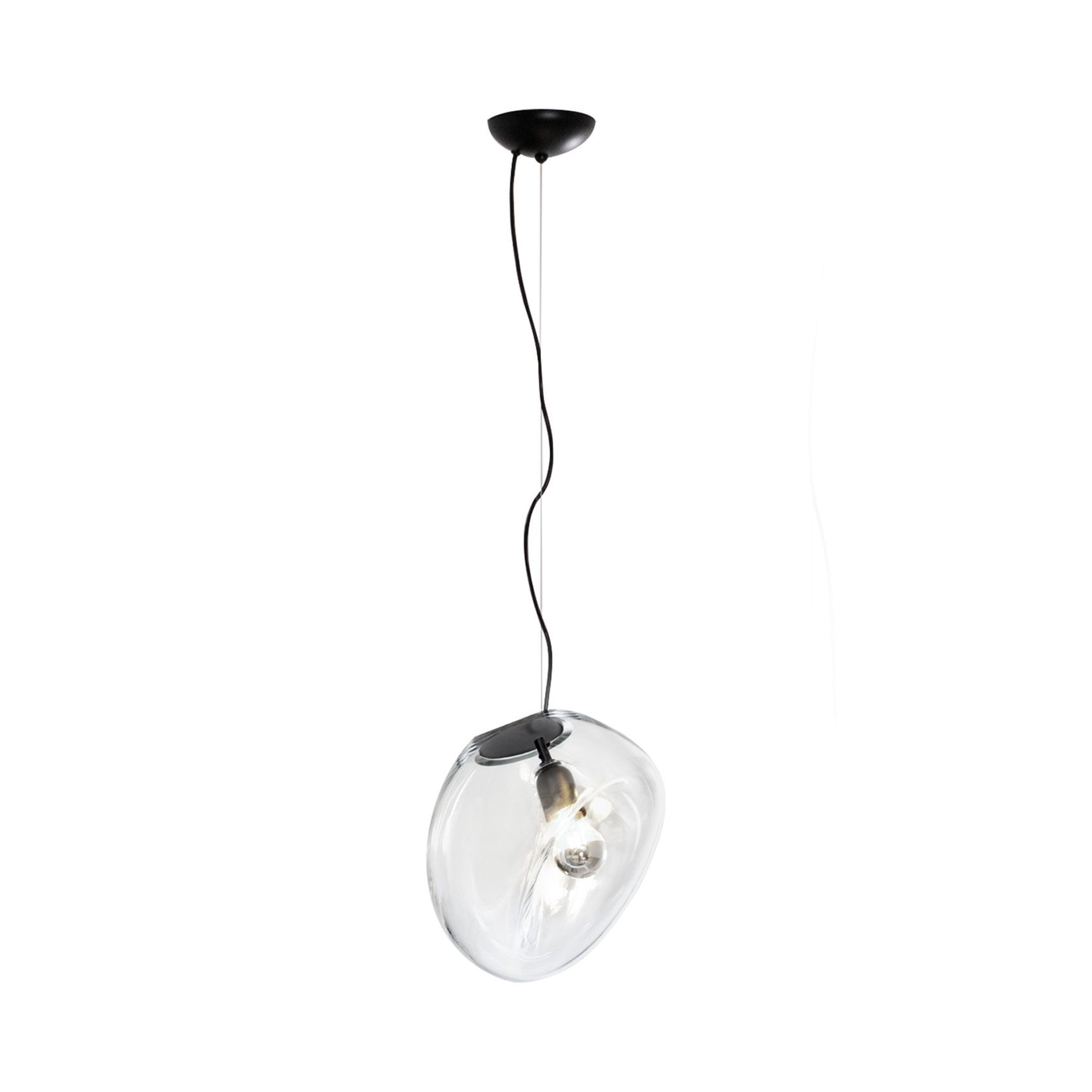 Lampe Pendentive en Verre Noir Moderne Minimaliste Lymara - Neutralighting