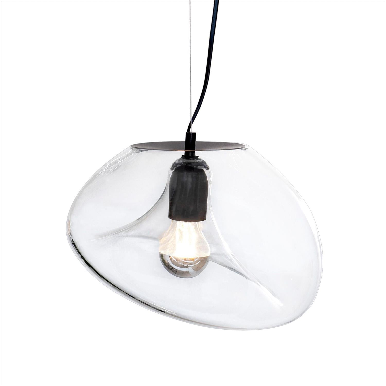Lampe Pendentive en Verre Noir Moderne Minimaliste Lymara - Neutralighting