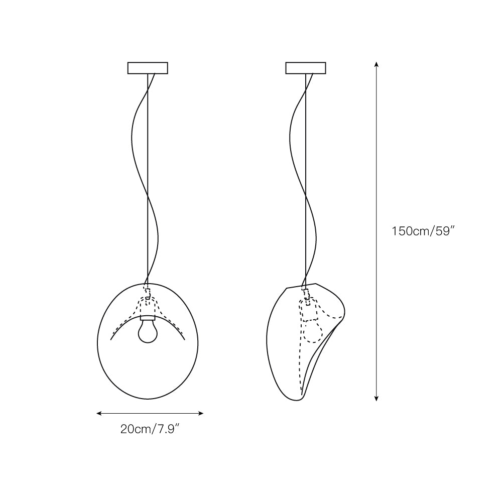 Lampe Pendentive en Verre Noir Moderne Minimaliste Lymara - Neutralighting