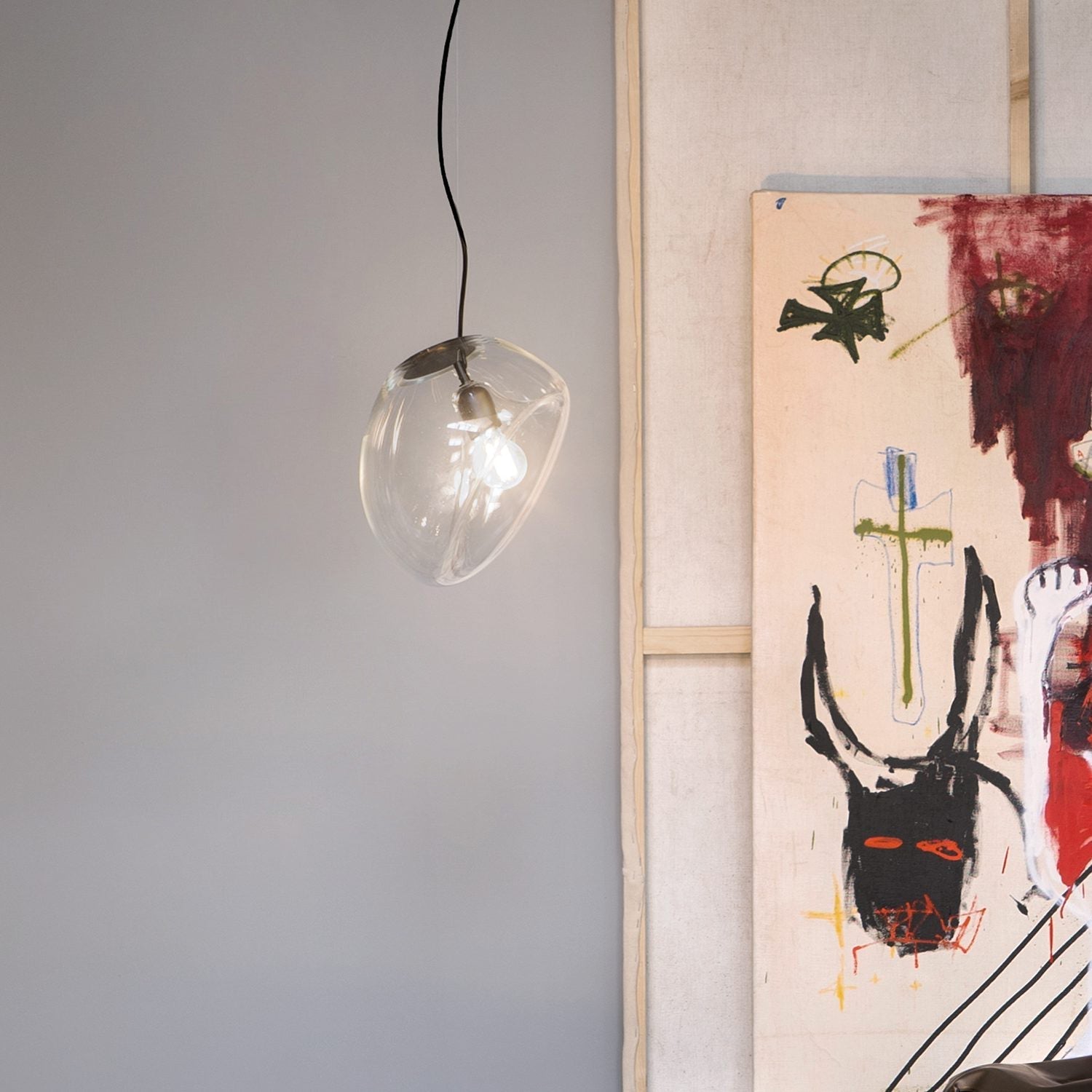 Lampe Pendentive en Verre Noir Moderne Minimaliste Lymara - Neutralighting