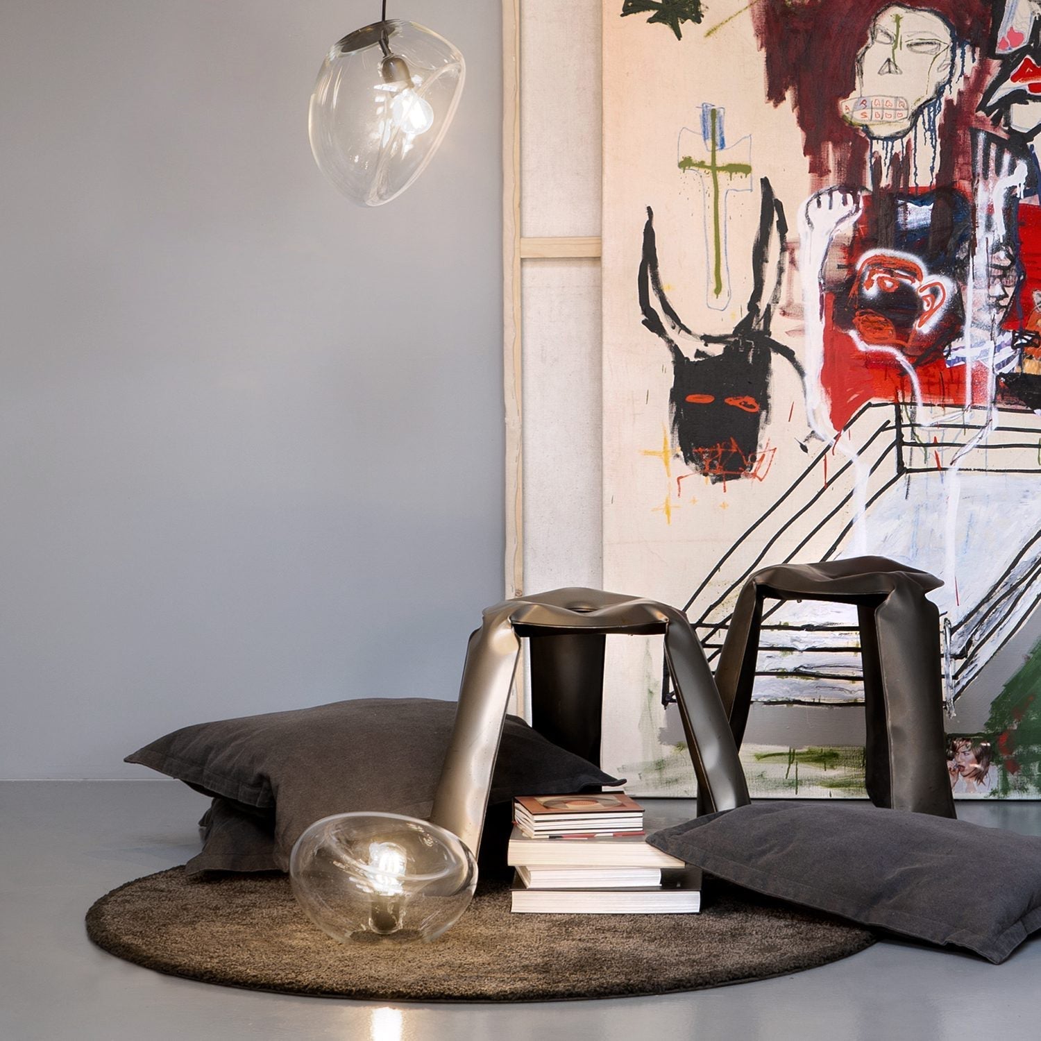 Lampe Pendentive en Verre Noir Moderne Minimaliste Lymara - Neutralighting