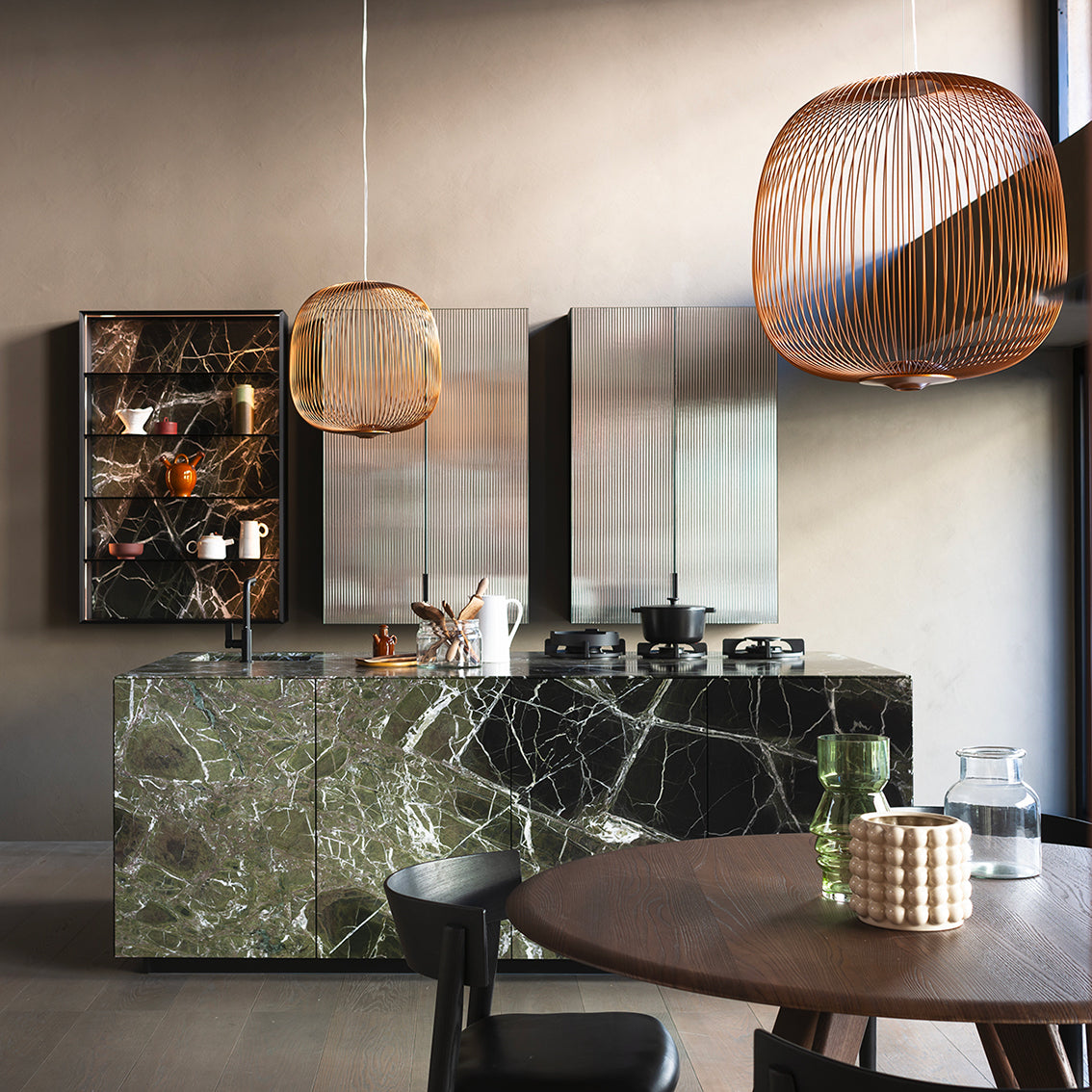 Vadorora Modern Minimalist Cage Metal Pendant Lamp - Lamp Copper