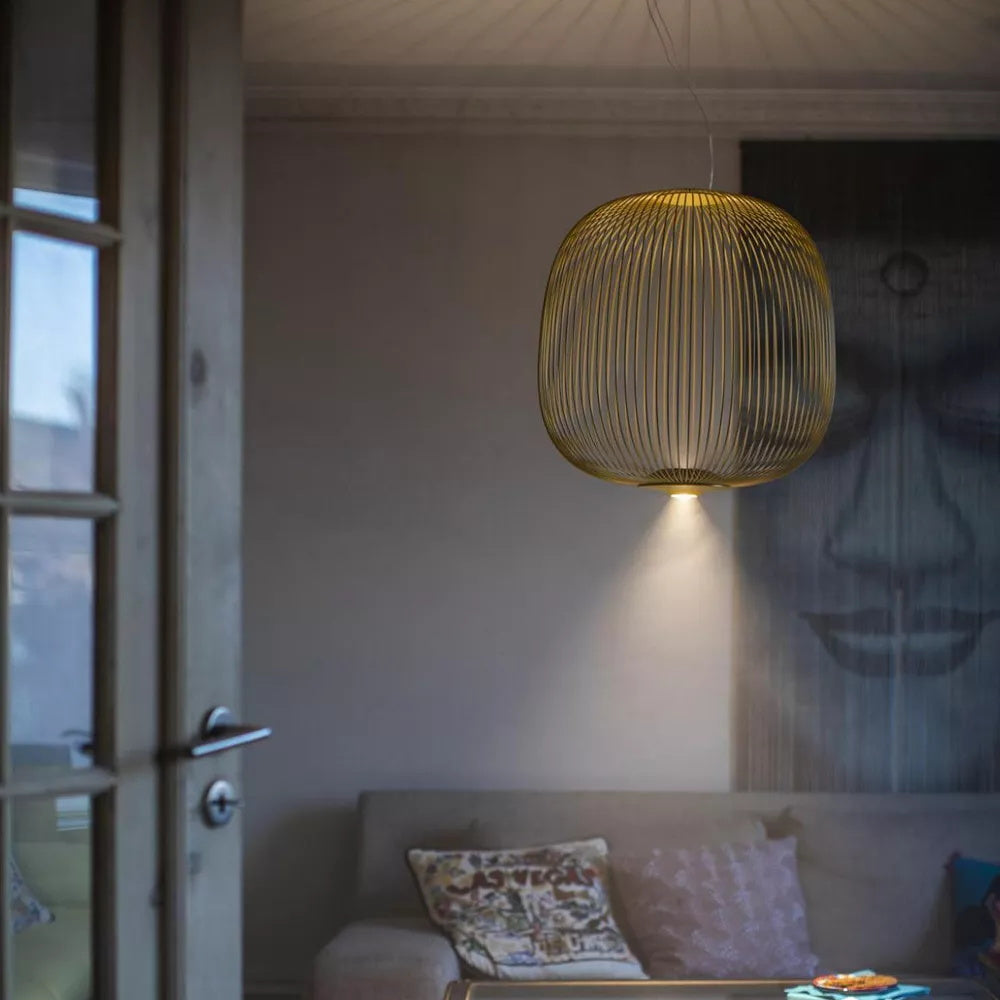 Vadorora Modern Minimalist Cage Metal Pendant Lamp - Lamp Copper