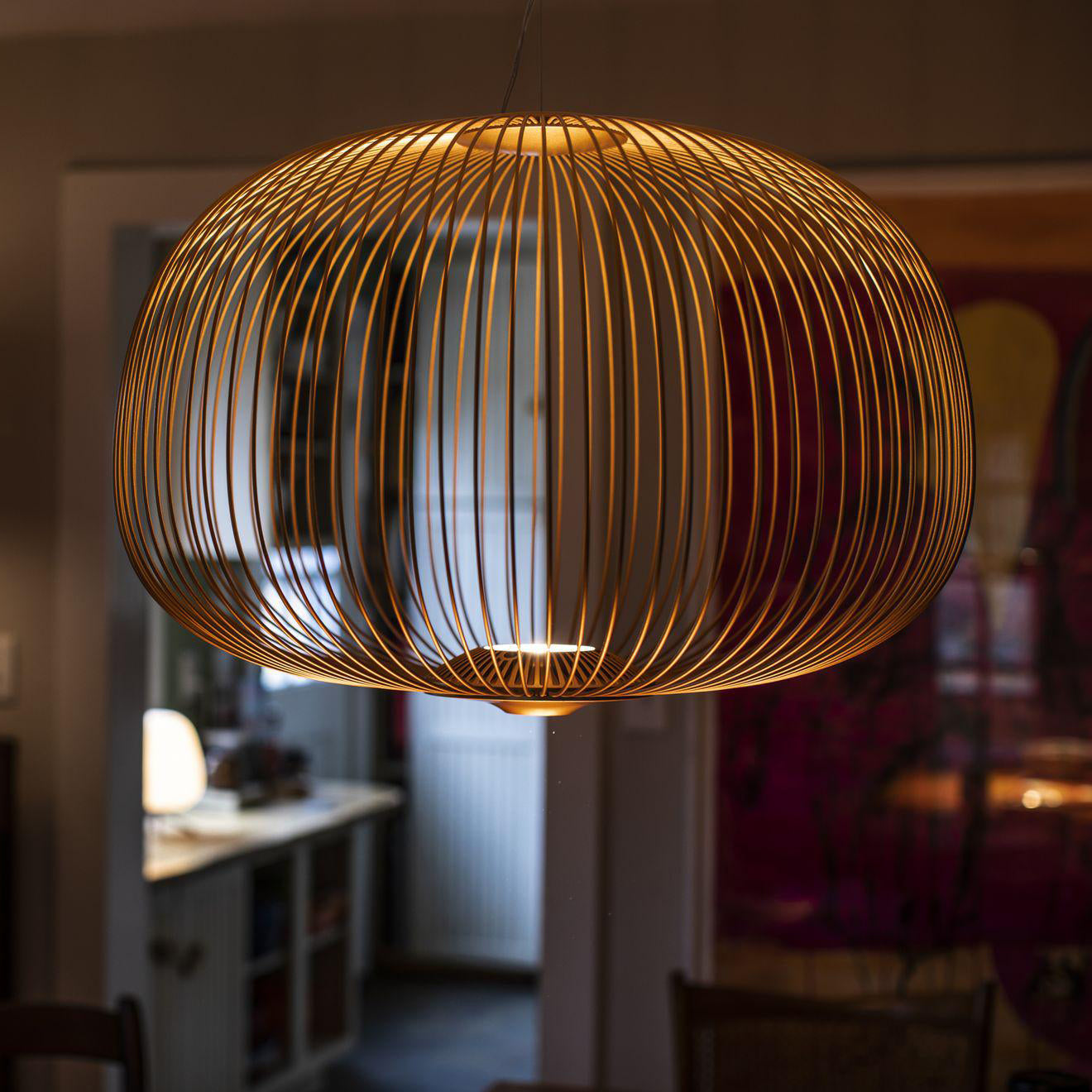 Vadorora Modern Minimalist Cage Metal Pendant Lamp - Lamp Copper