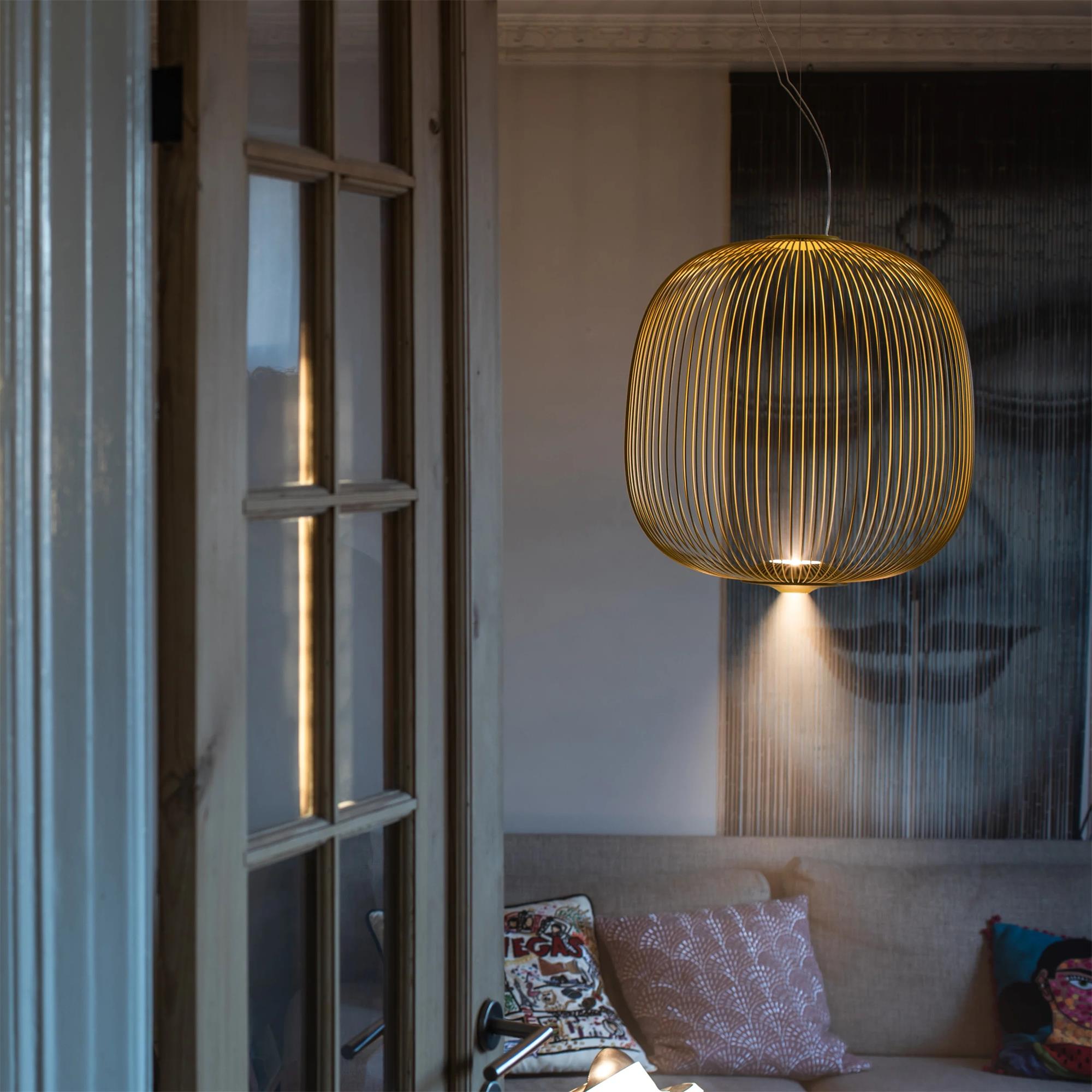 Vadorora Modern Minimalist Cage Metal Pendant Lamp - Lamp Copper