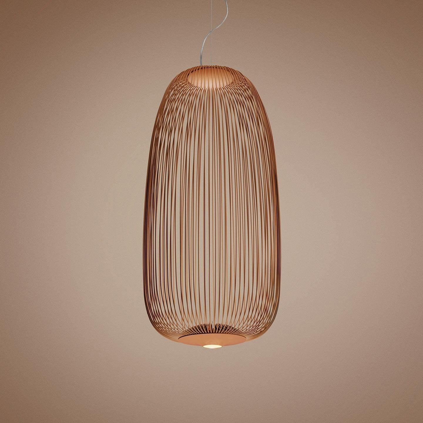 Vadorora Modern Minimalist Cage Metal Pendant Lamp - Lamp Copper