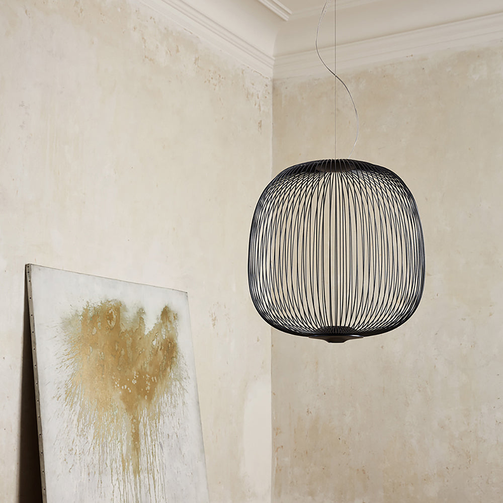 Vadorora Modern Minimalist Cage Metal Pendant Lamp - Lamp Copper