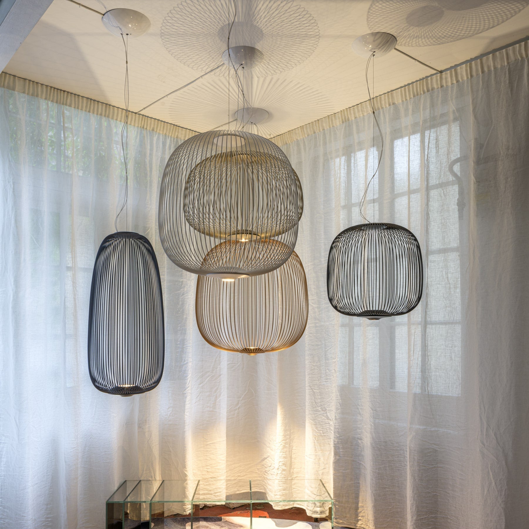 Vadorora Modern Minimalist Cage Metal Pendant Lamp - Lamp Copper