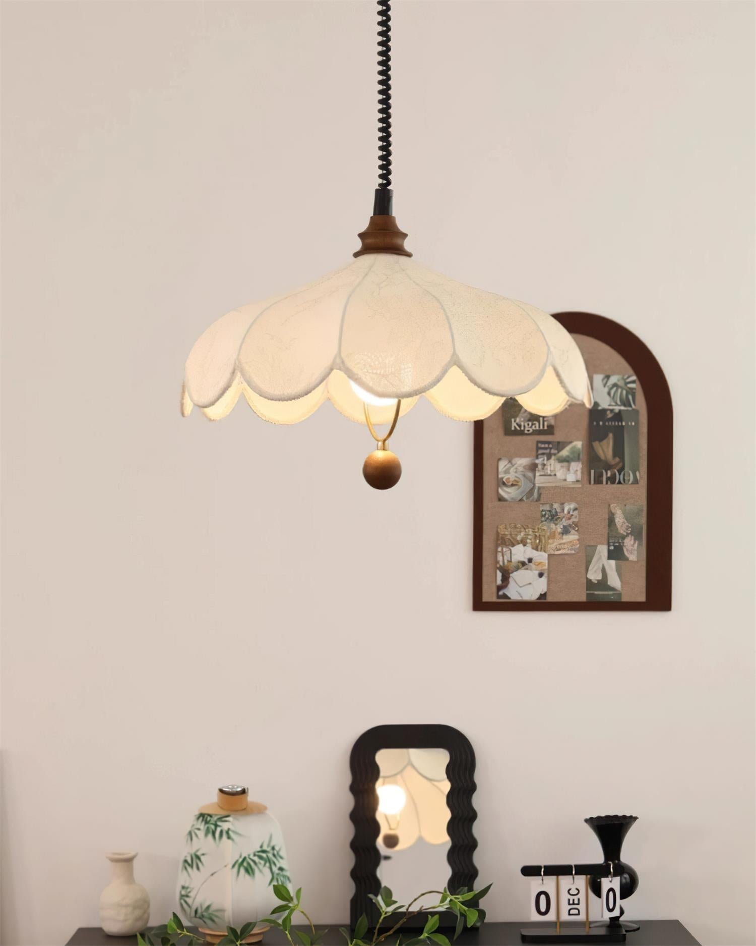 Pendant Lamp Petals with Pattern Vintage Floral French Elegance - Letslighting