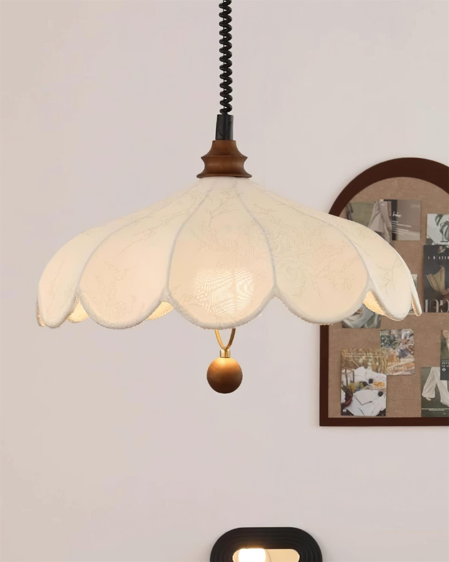Pendant Lamp Petals with Pattern Vintage Floral French Elegance - Letslighting