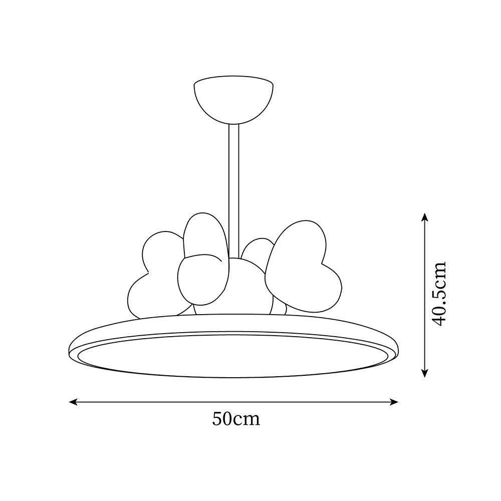 Lilia Pendant Lamp Pink Hearts Minimalist - Letslighting