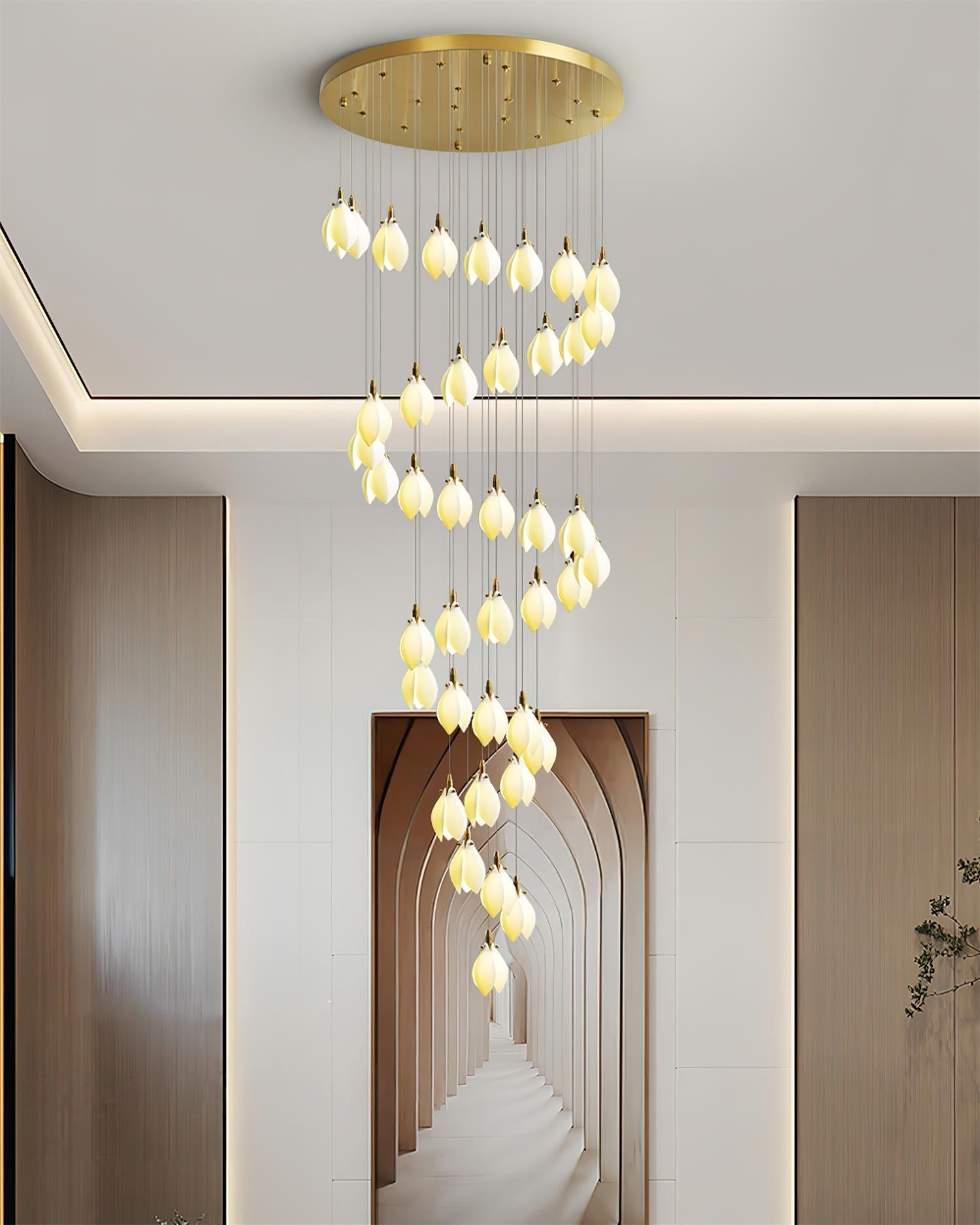 Lilium Lustre Pétales en Cascades Suspendus - Neutralighting