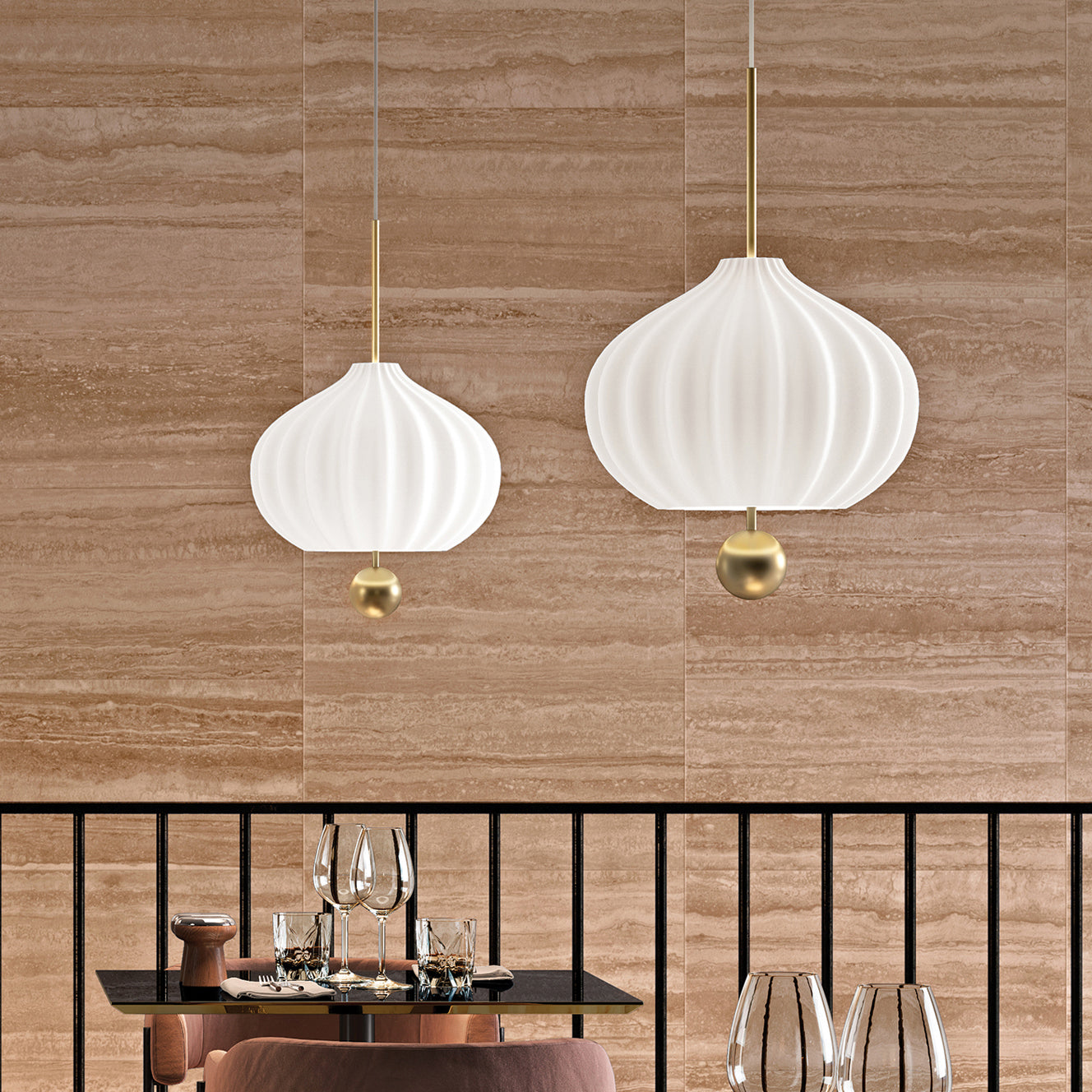 Zamarir Lampe à Suspension Moderne Minimaliste en Métal et Verre - Neutralighting