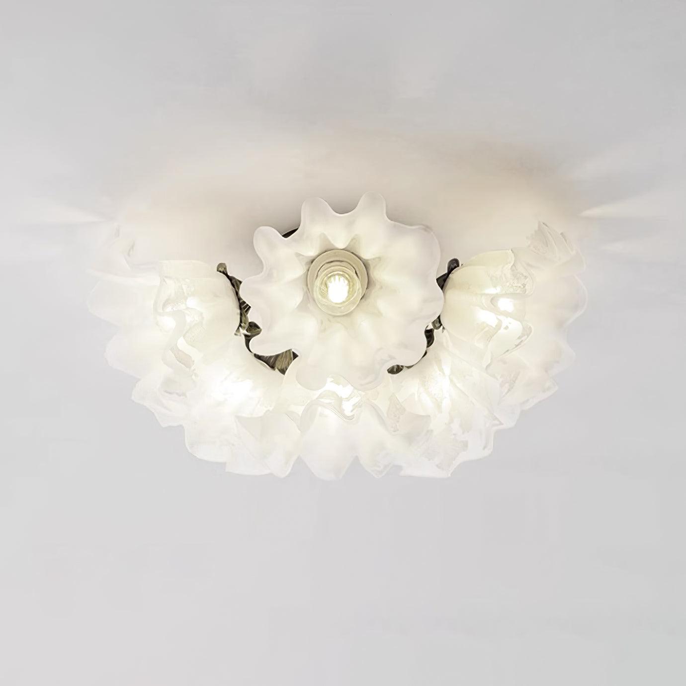 Plafonnier Pétale Nuances Ondulé Verre Floraison Élégant Floral - Neutralighting
