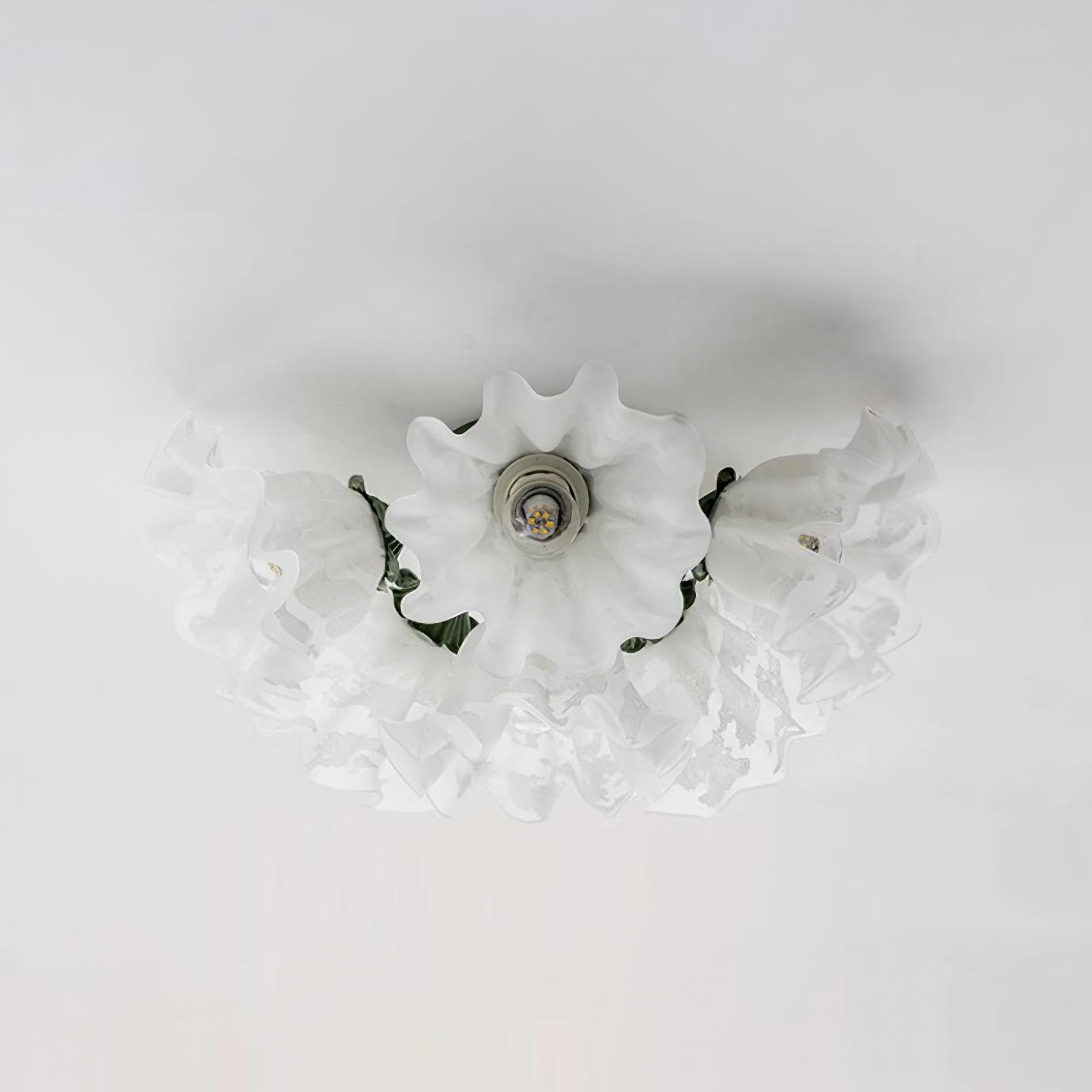 Plafonnier Pétale Nuances Ondulé Verre Floraison Élégant Floral - Neutralighting
