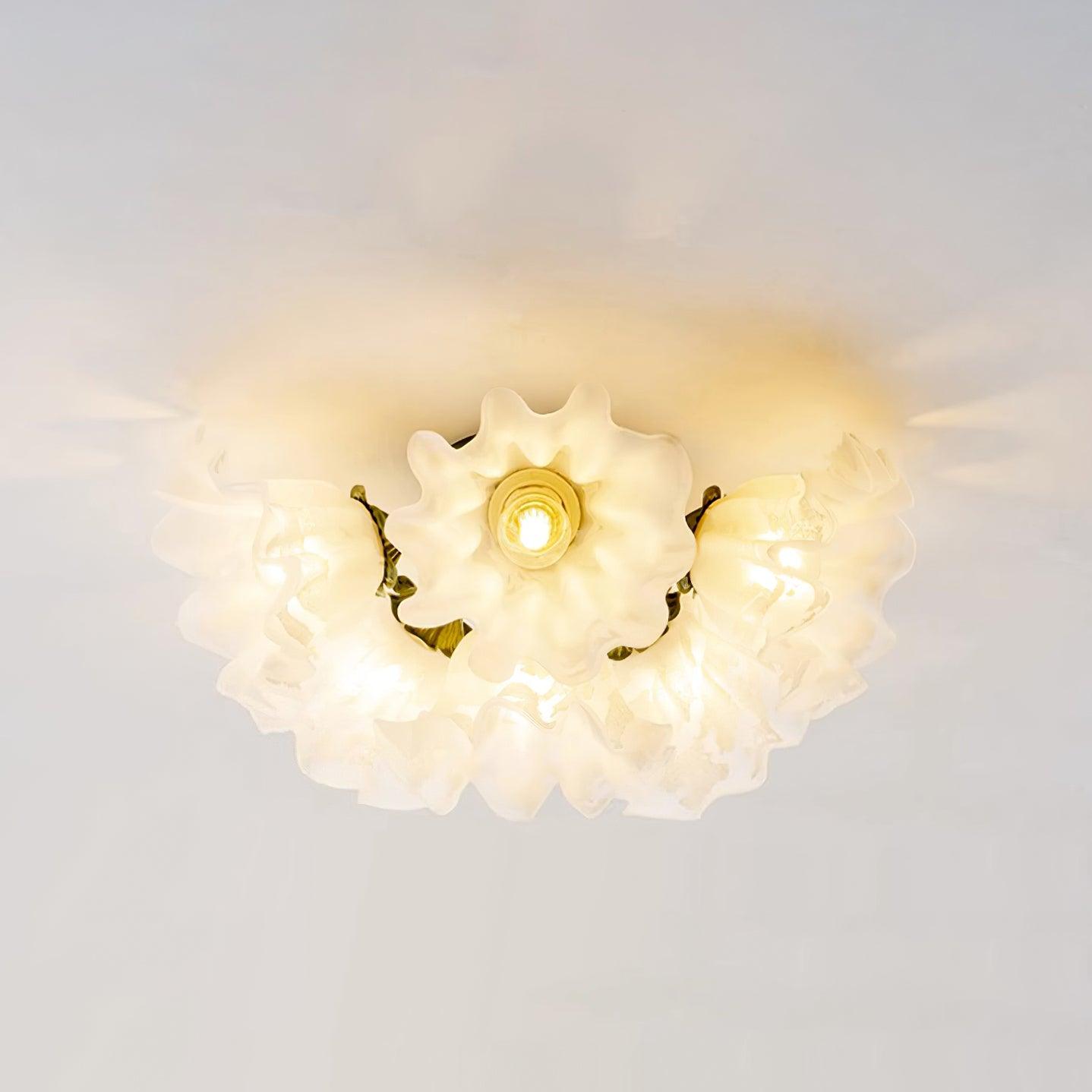 Plafonnier Pétale Nuances Ondulé Verre Floraison Élégant Floral - Neutralighting