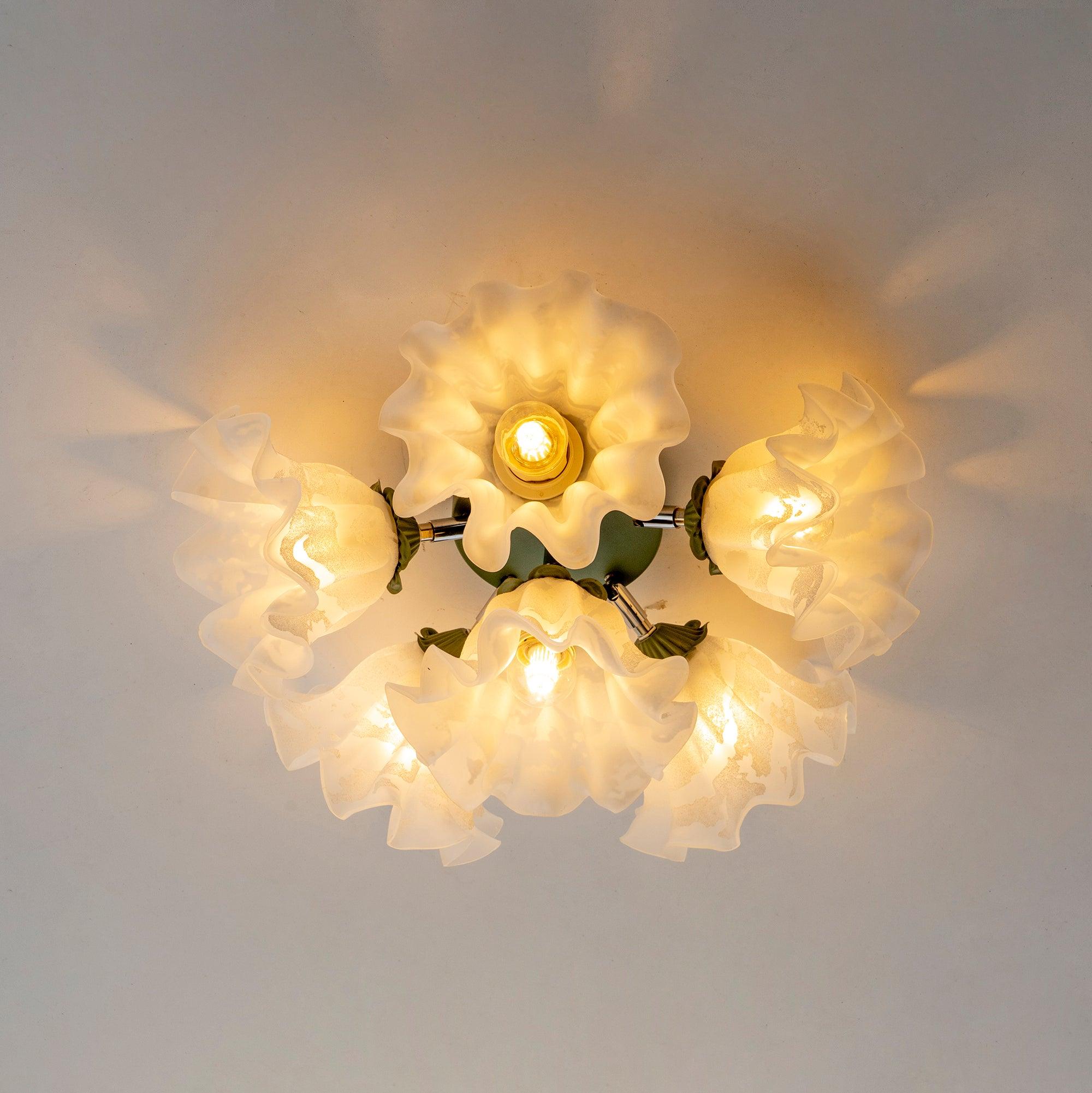 Plafonnier Pétale Nuances Ondulé Verre Floraison Élégant Floral - Neutralighting