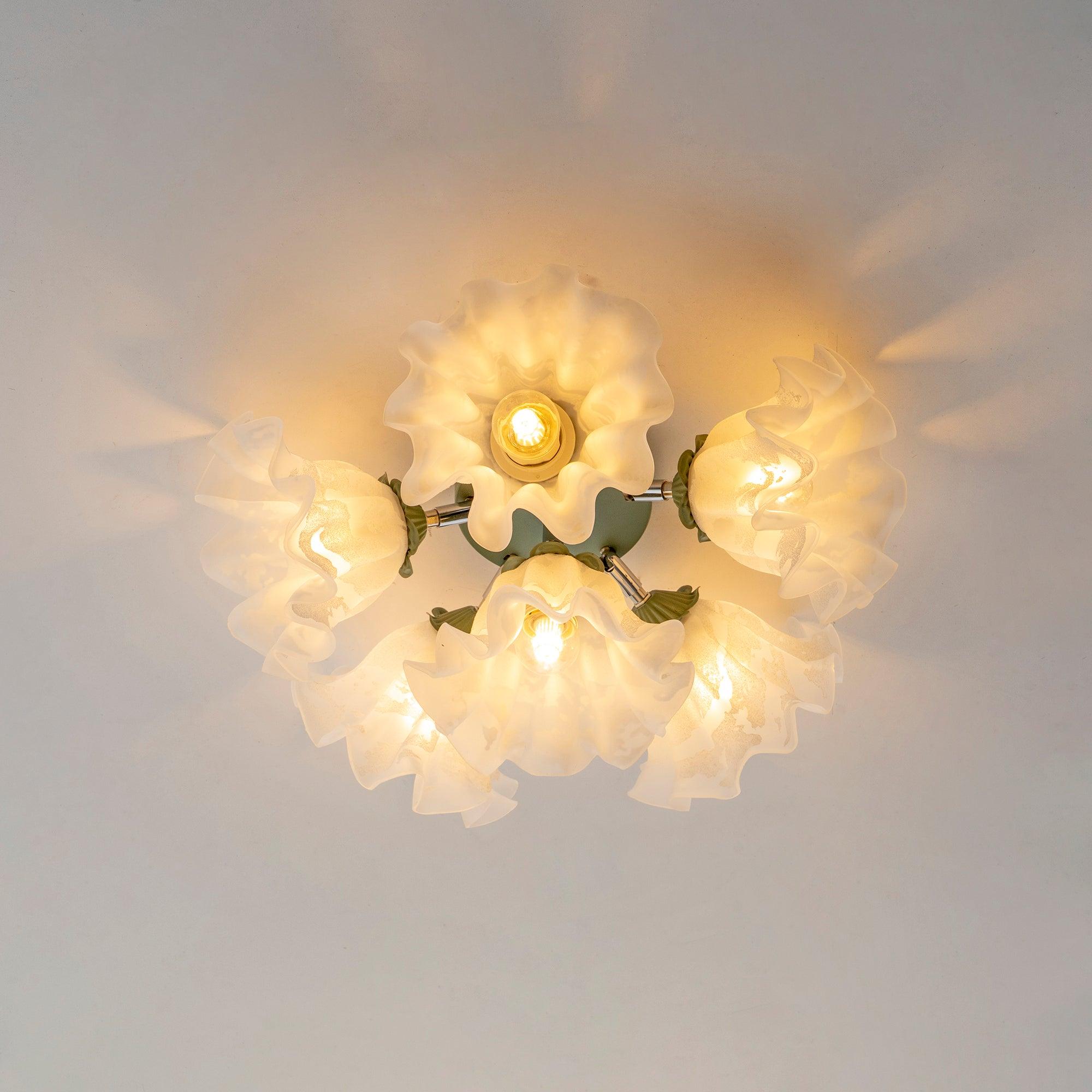 Plafonnier Pétale Nuances Ondulé Verre Floraison Élégant Floral - Neutralighting