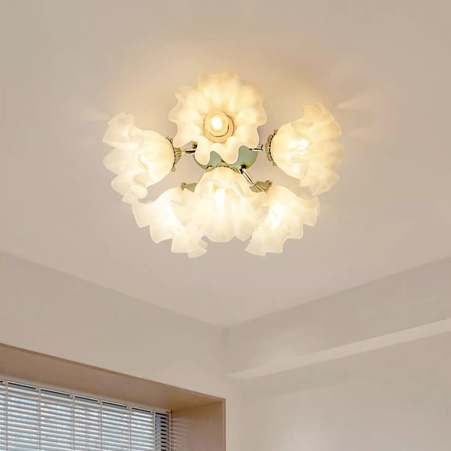 Plafonnier Pétale Nuances Ondulé Verre Floraison Élégant Floral - Neutralighting