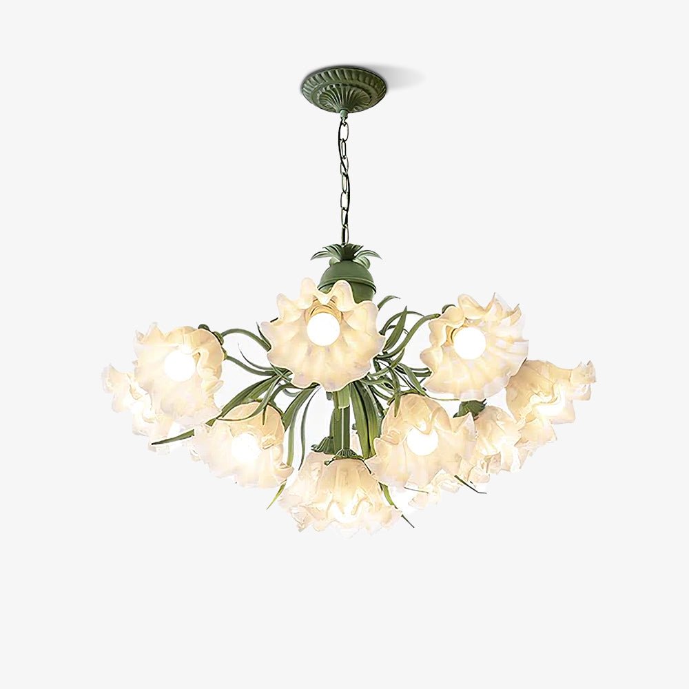 Lustra Chandelier Fleur avec Pétales et Feuilles - Neutralighting