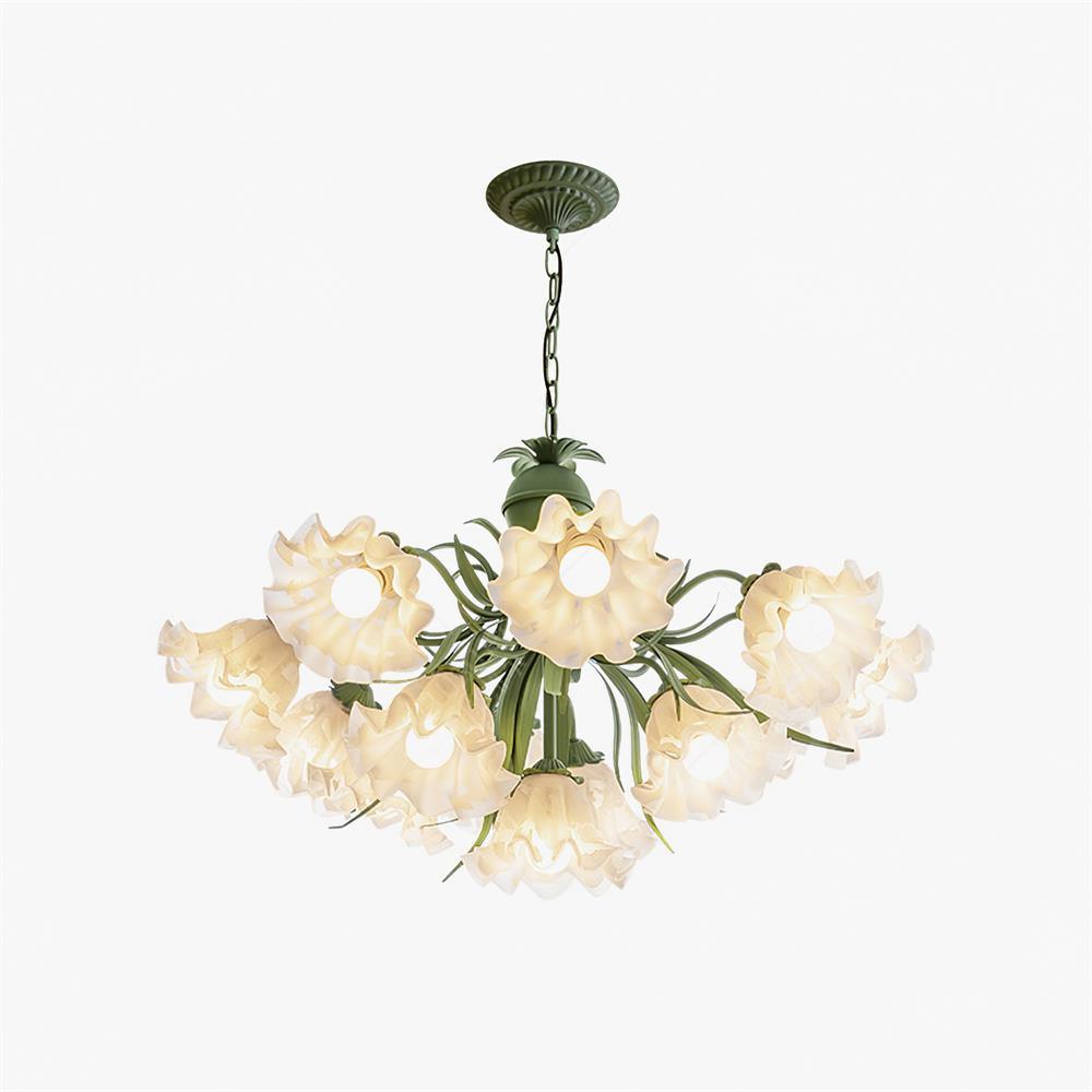 Lustra Chandelier Fleur avec Pétales et Feuilles - Neutralighting