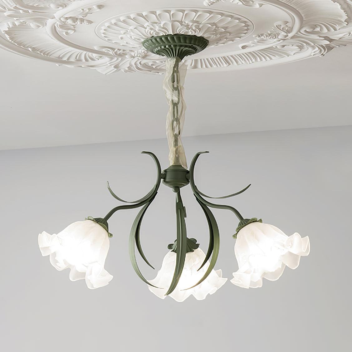 Lustra Chandelier Fleur avec Pétales et Feuilles - Neutralighting