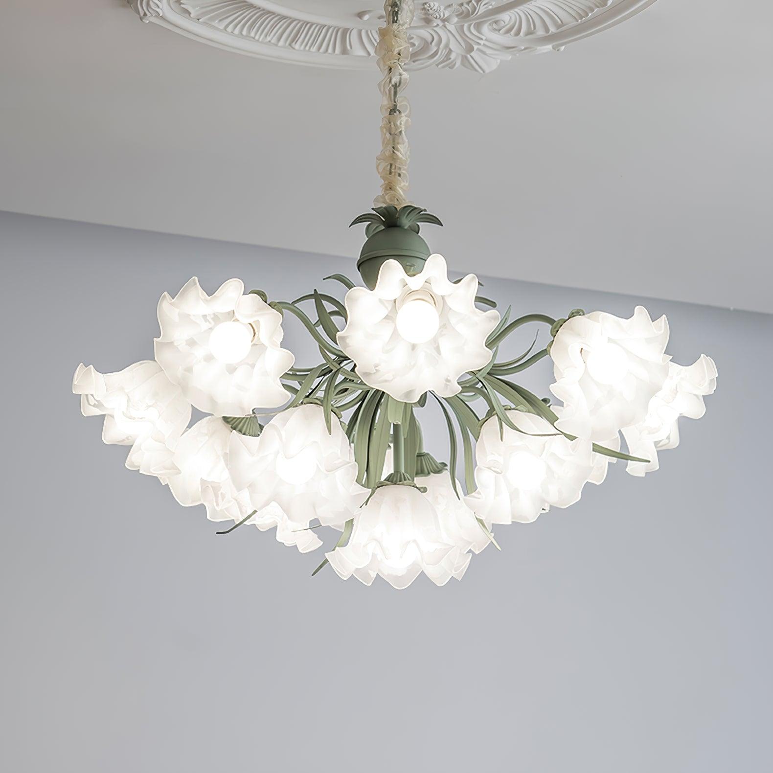 Lustra Chandelier Fleur avec Pétales et Feuilles - Neutralighting