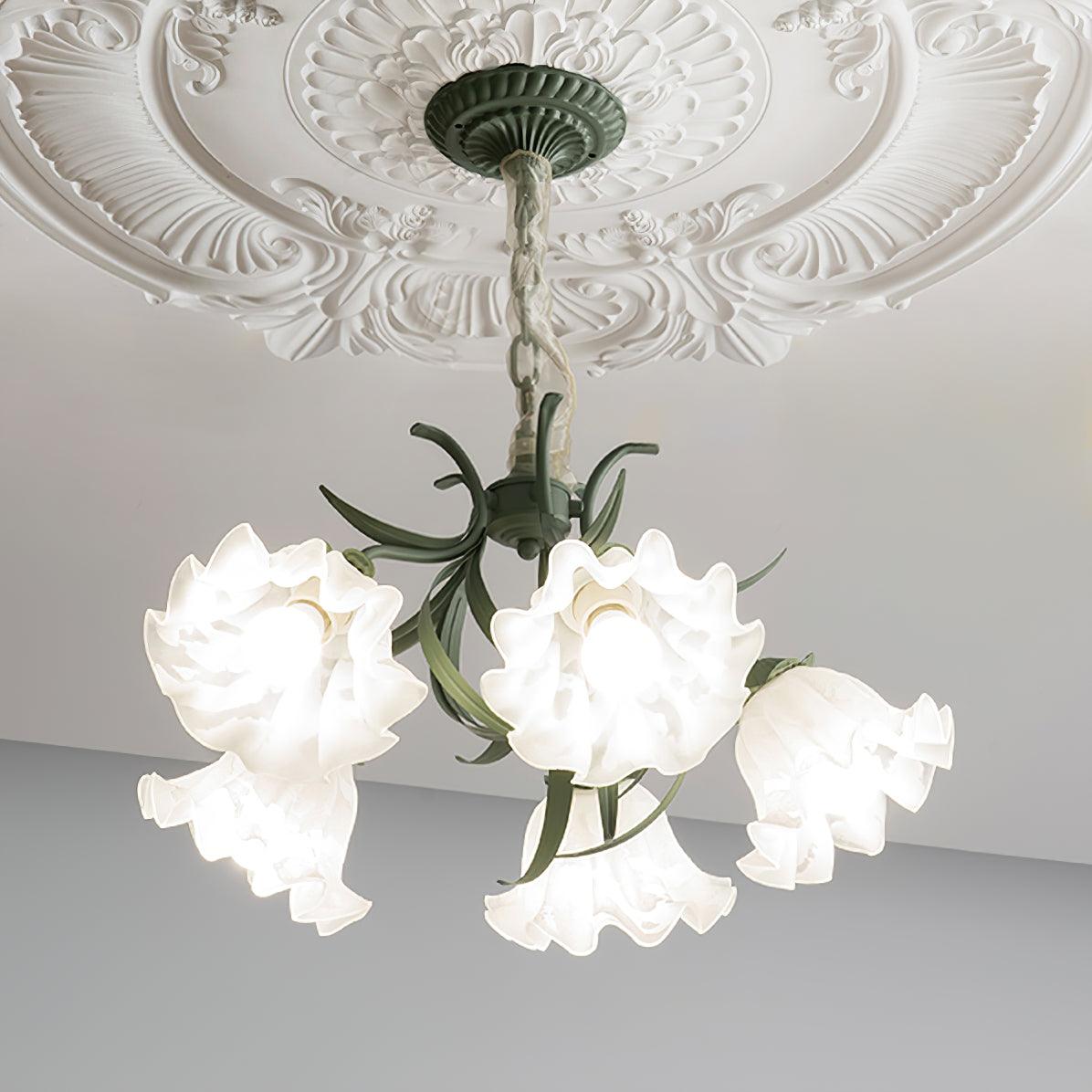 Lustra Chandelier Fleur avec Pétales et Feuilles - Neutralighting