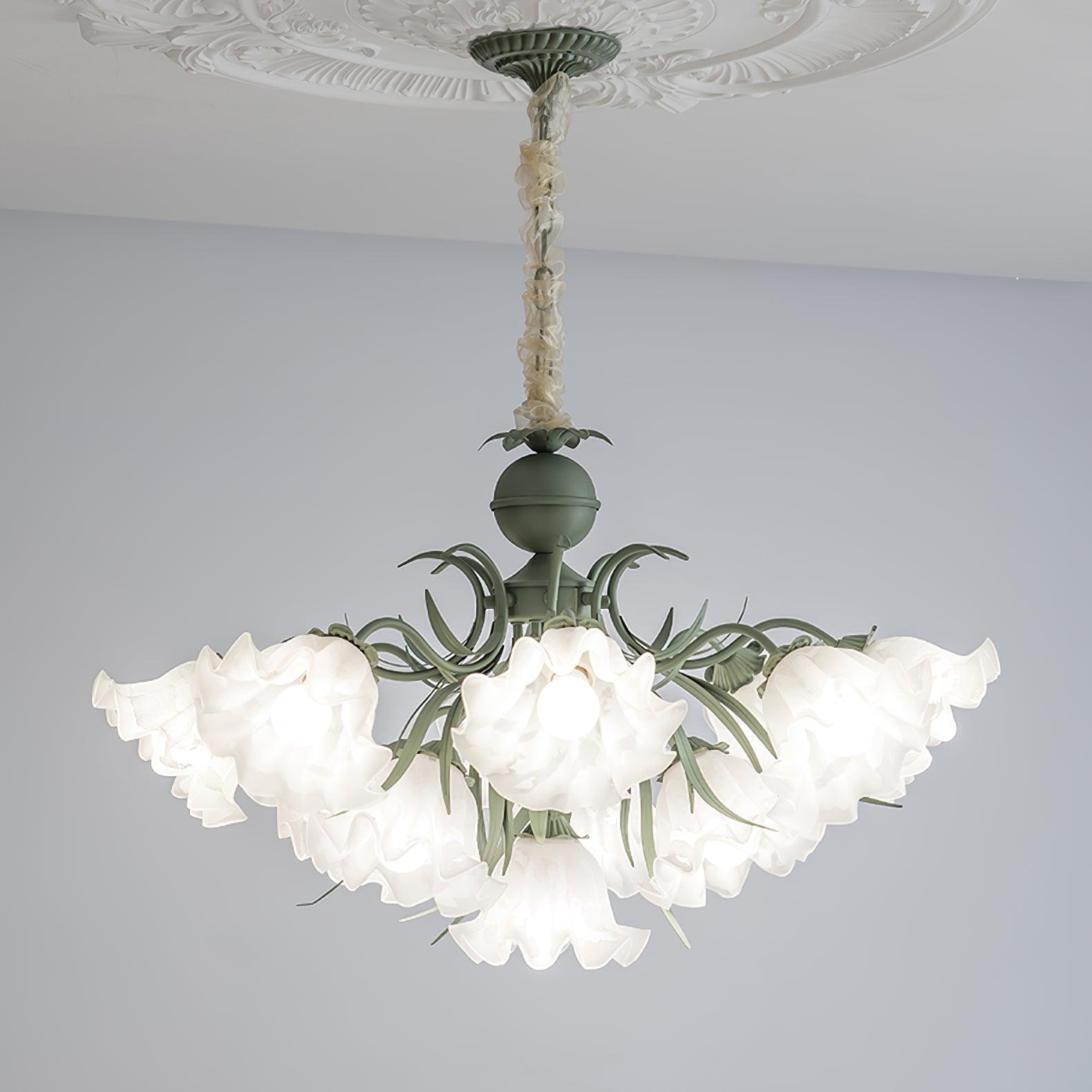 Lustra Chandelier Fleur avec Pétales et Feuilles - Neutralighting