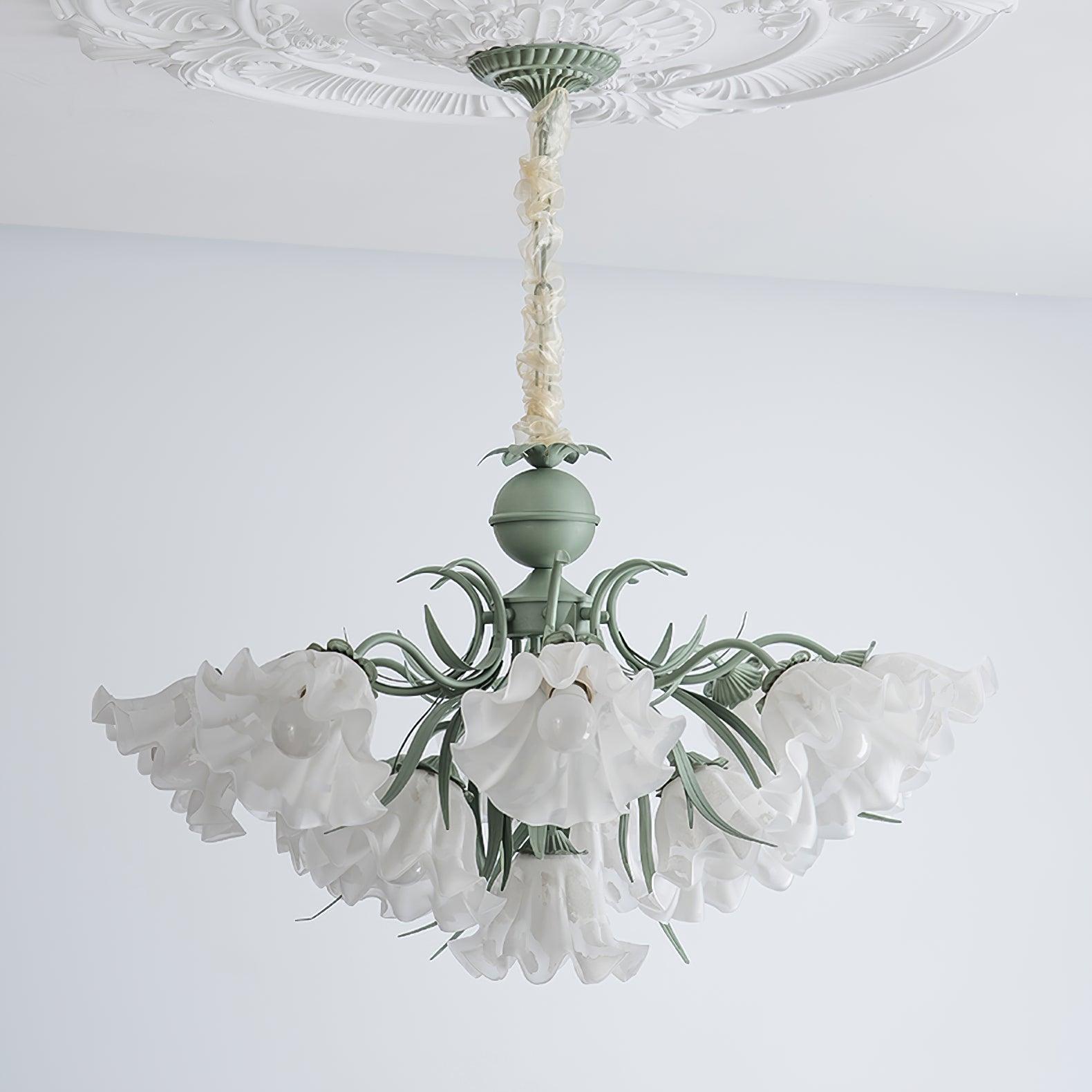 Lustra Chandelier Fleur avec Pétales et Feuilles - Neutralighting