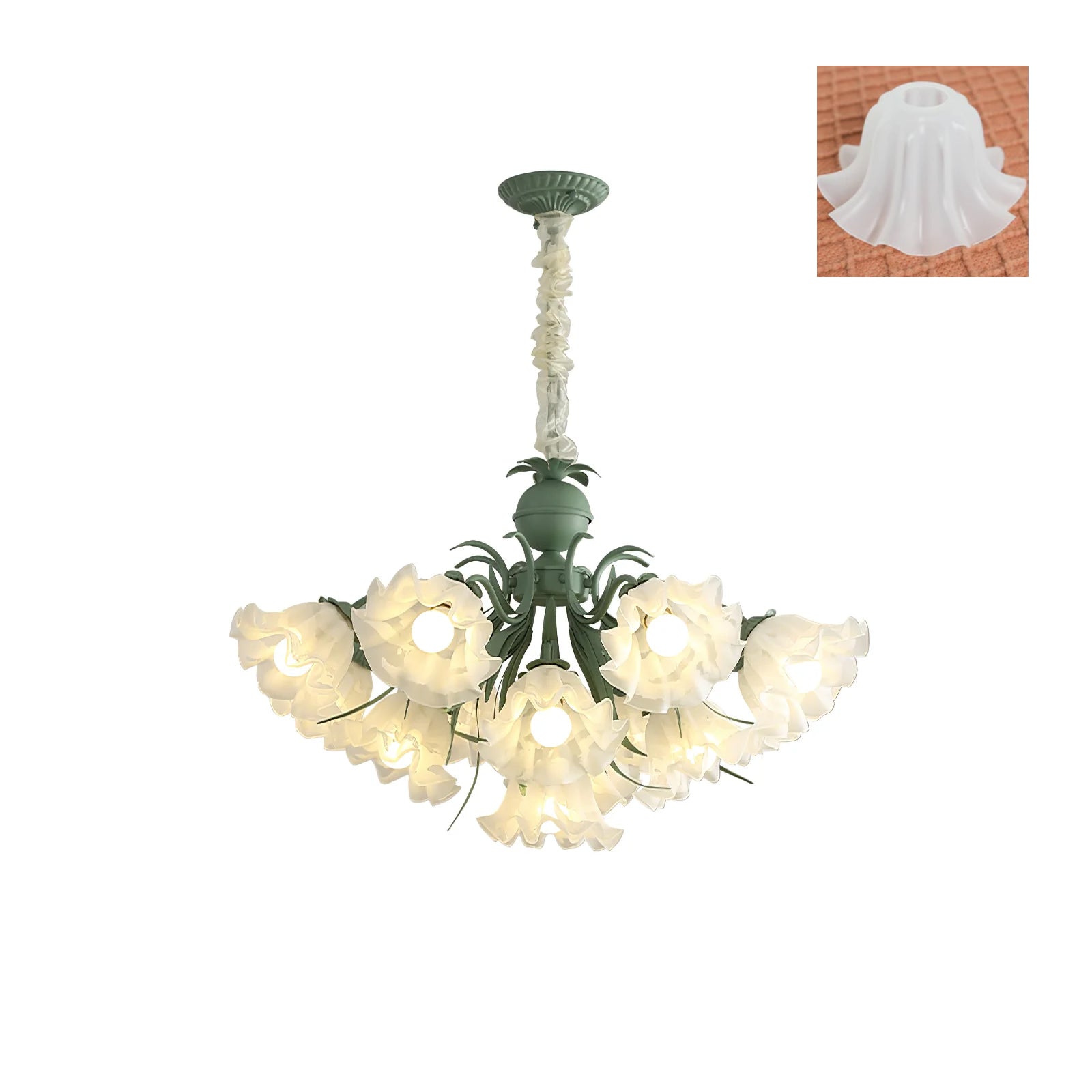 Lustra Chandelier Fleur avec Pétales et Feuilles - Neutralighting