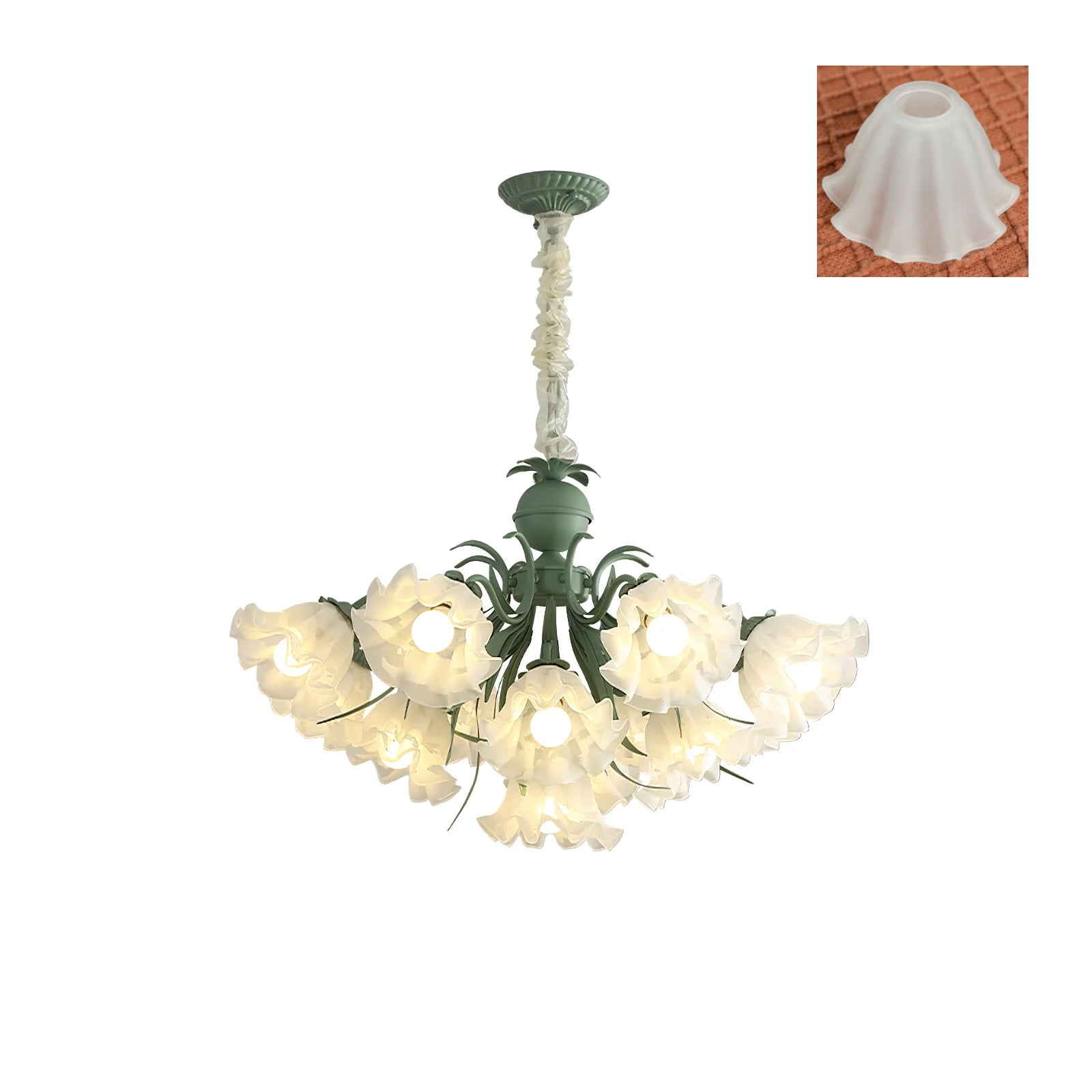 Lustra Chandelier Fleur avec Pétales et Feuilles - Neutralighting